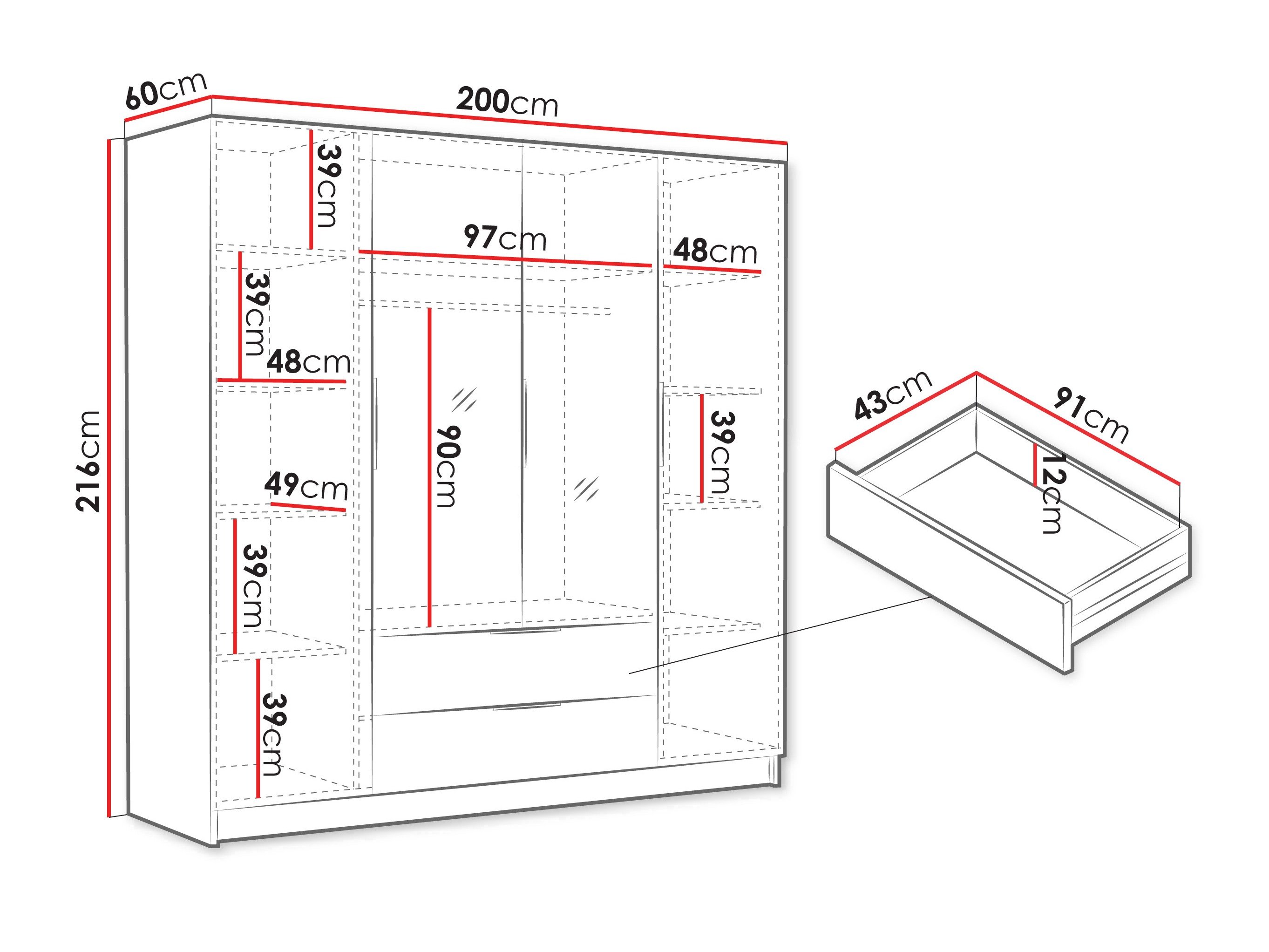 Armoire Closico Cadron II (Blanc)