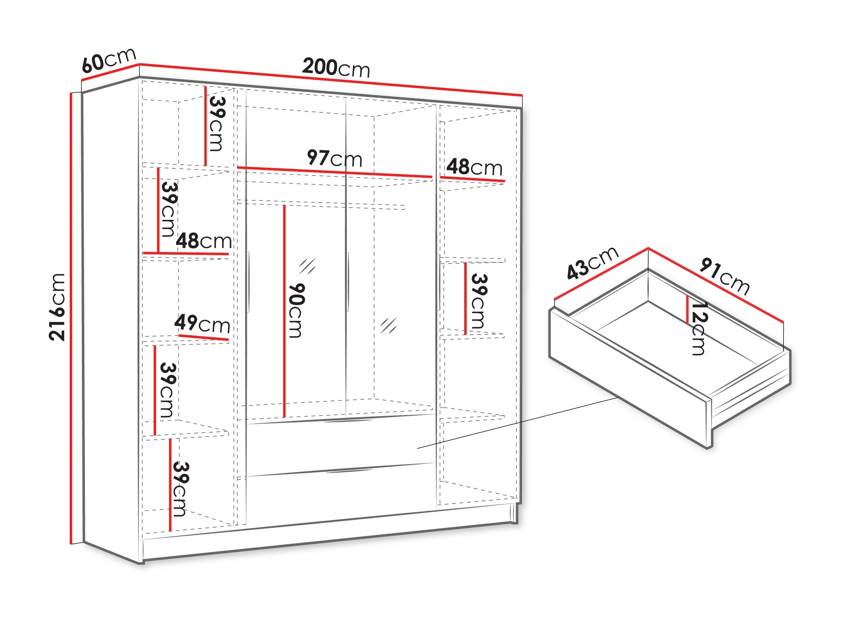 Armoire Closico Cadron II (Blanc)