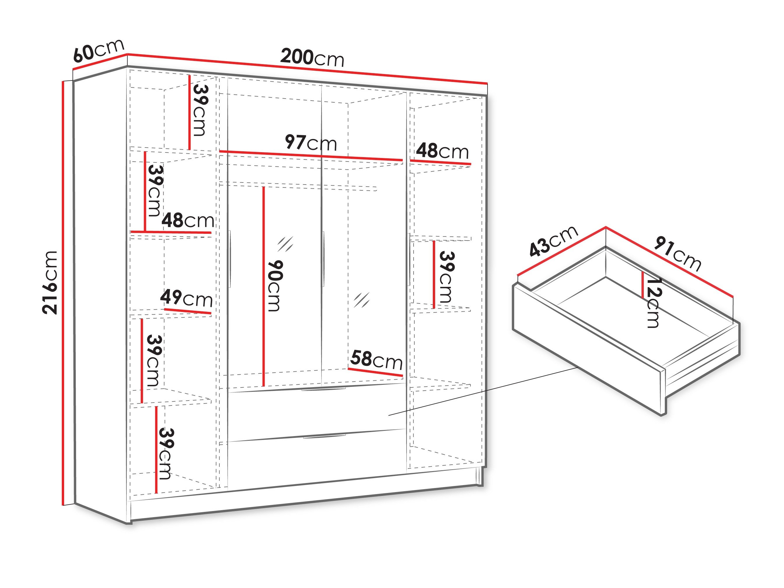 Armoire Closico Cadron II (Noyer)