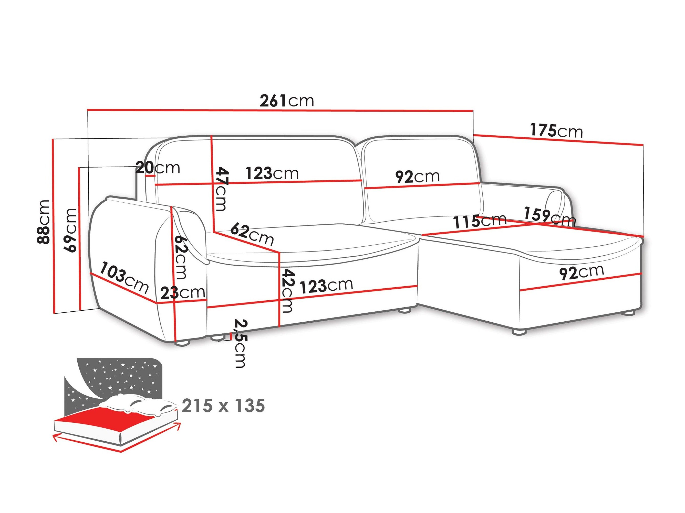 Canapé d'angle Comfivo 503 (Cruz 09)