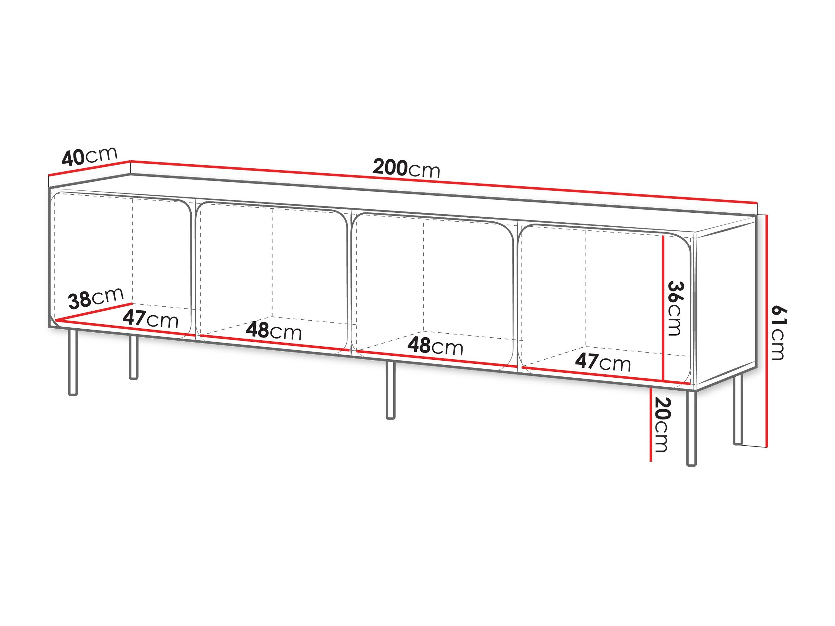 Meuble TV Fentore 101 (Toscan rouge)