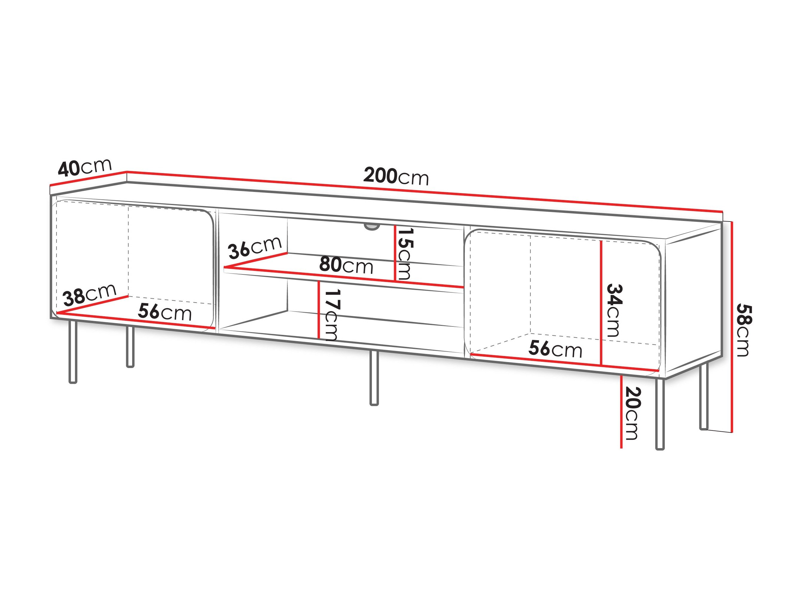 Meuble TV Fentore 102 (Indigo)