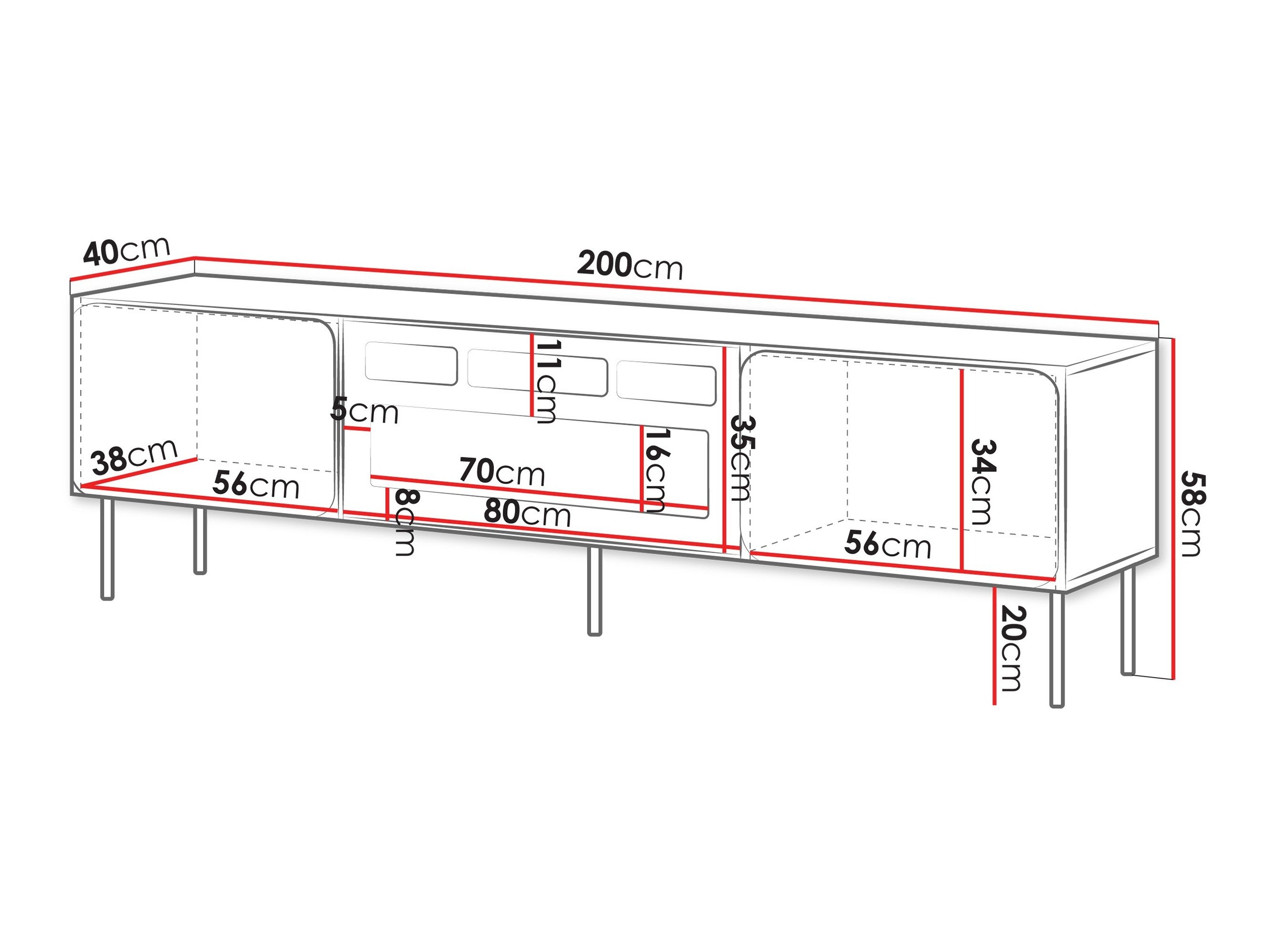 Meuble TV Fentore 104 (Indigo)