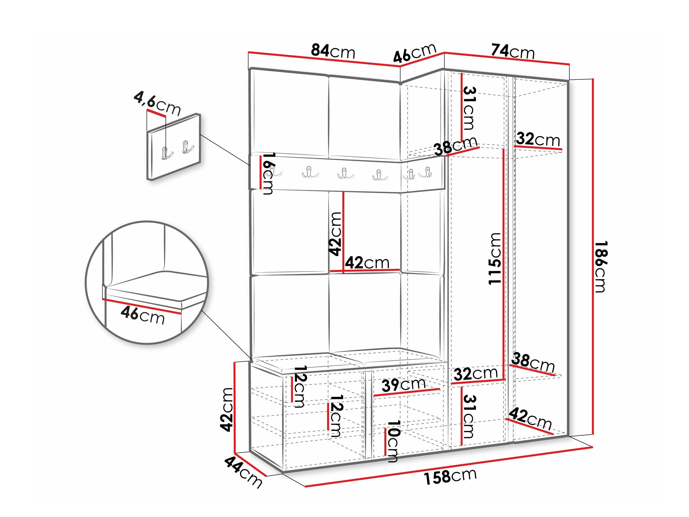 Meuble d'entrée Hartford 266 (Blanc)