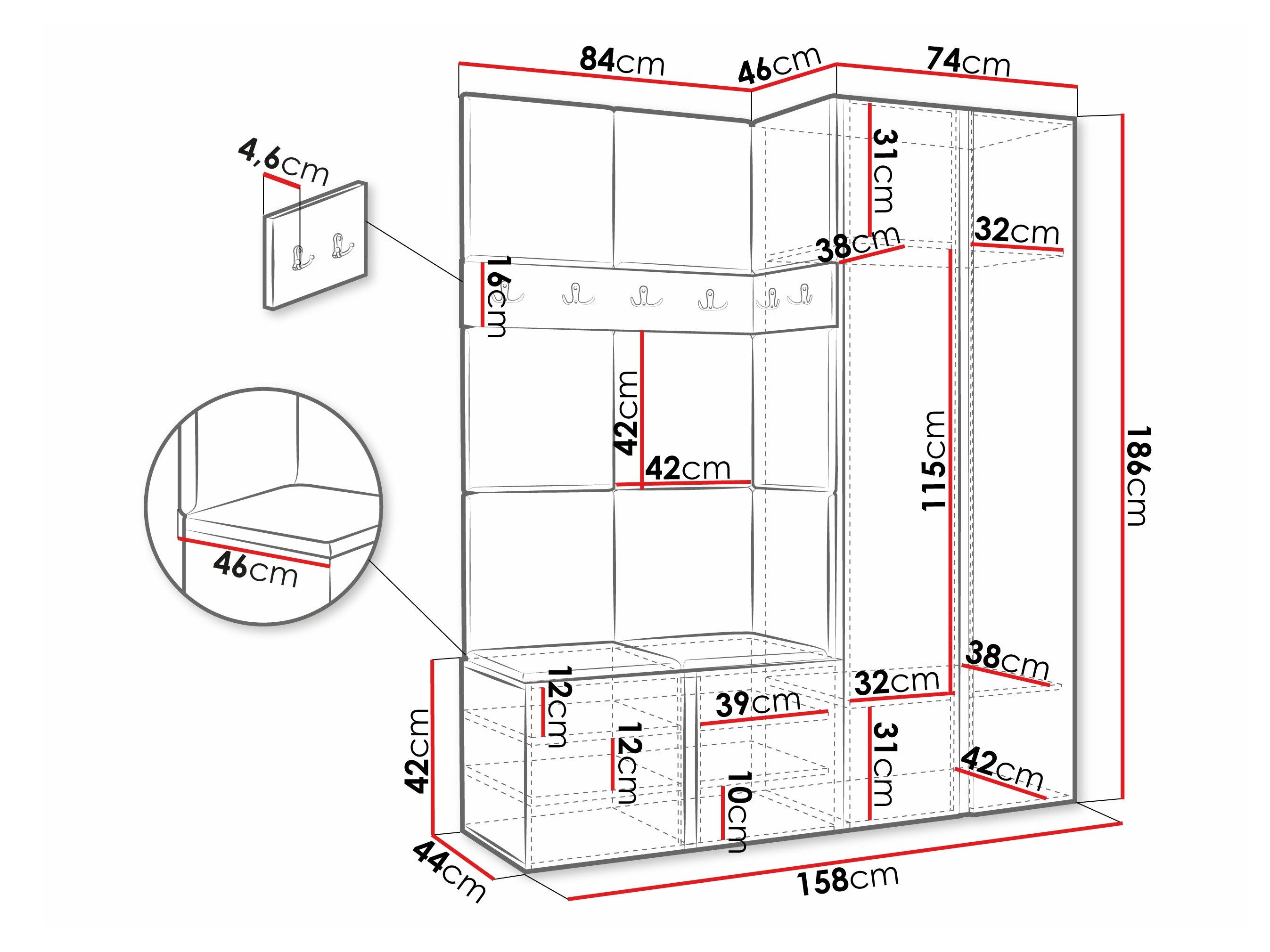 Meuble d'entrée Hartford 266 (Chêne Artisan)