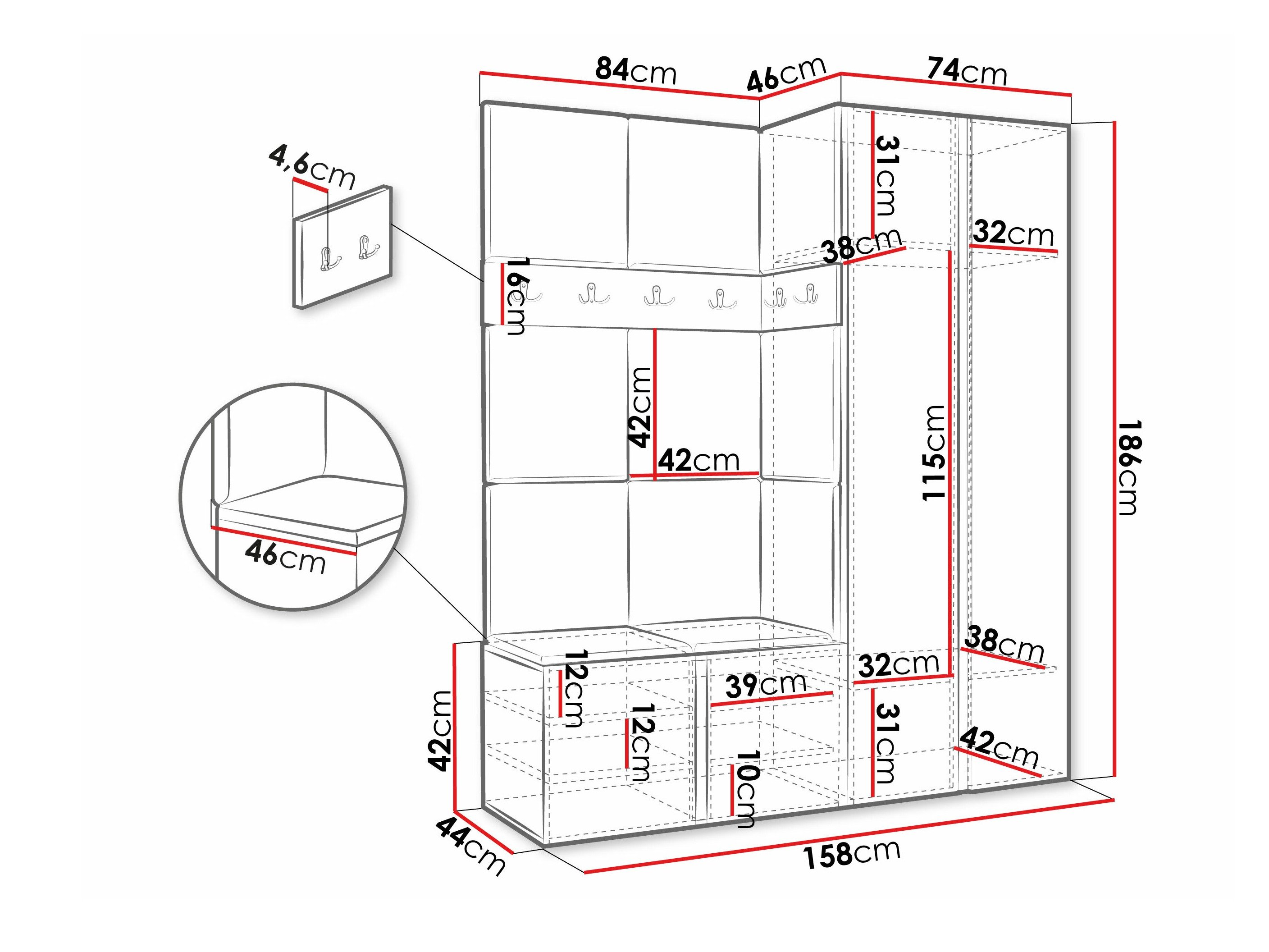 Meuble d'entrée Hartford 266 (Graphite)