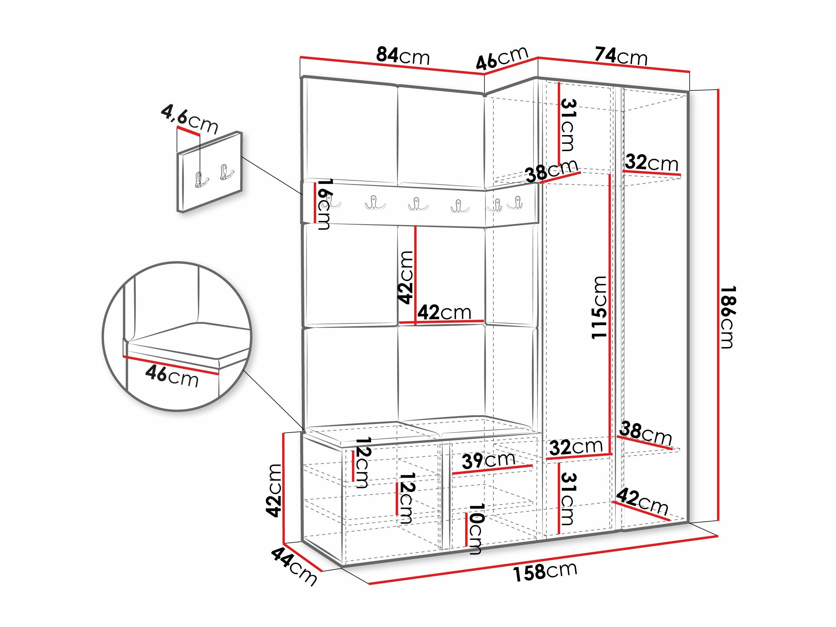 Meuble d'entrée Hartford 266 (Graphite)