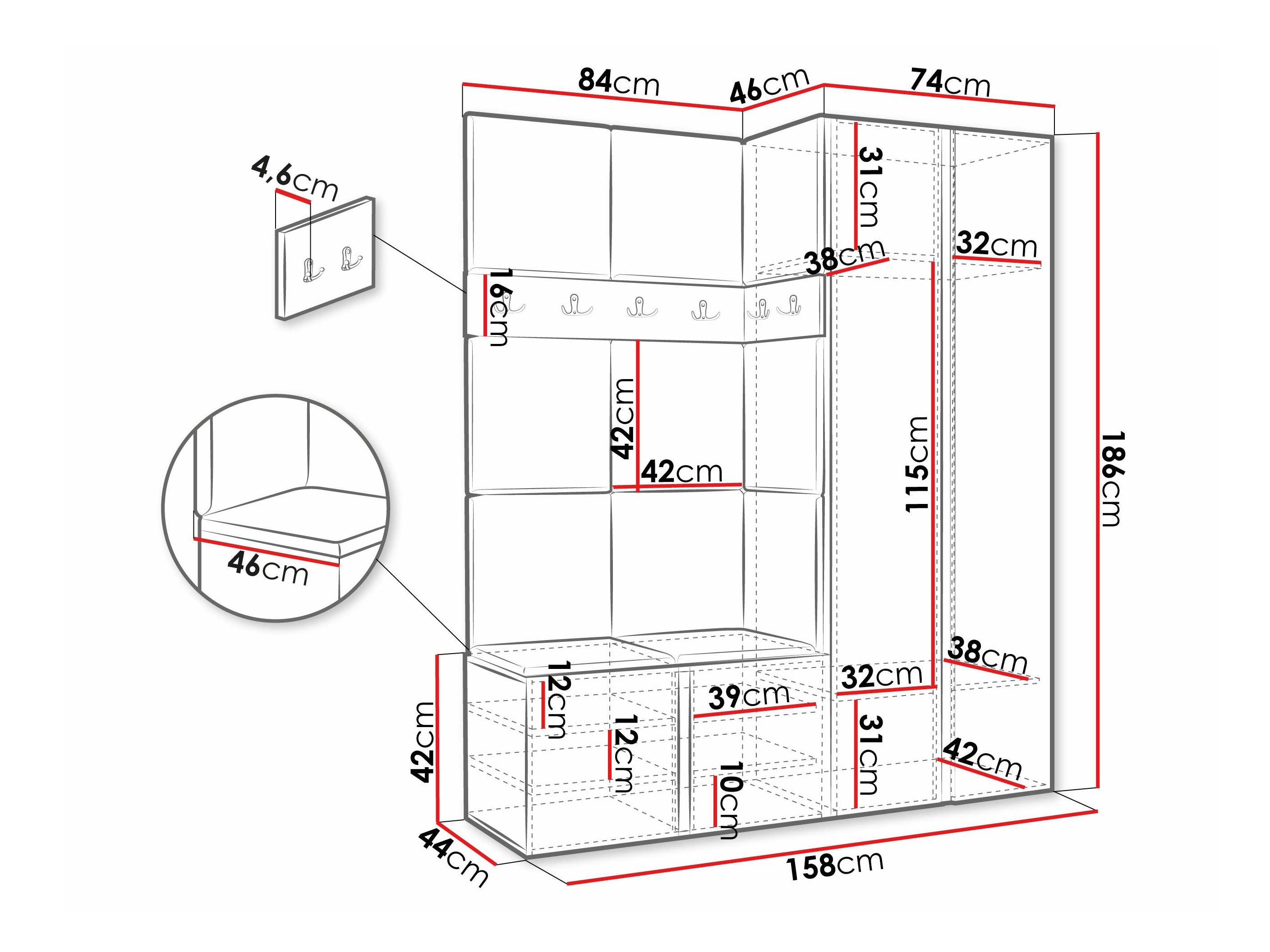 Meuble d'entrée Hartford 266 (Graphite)