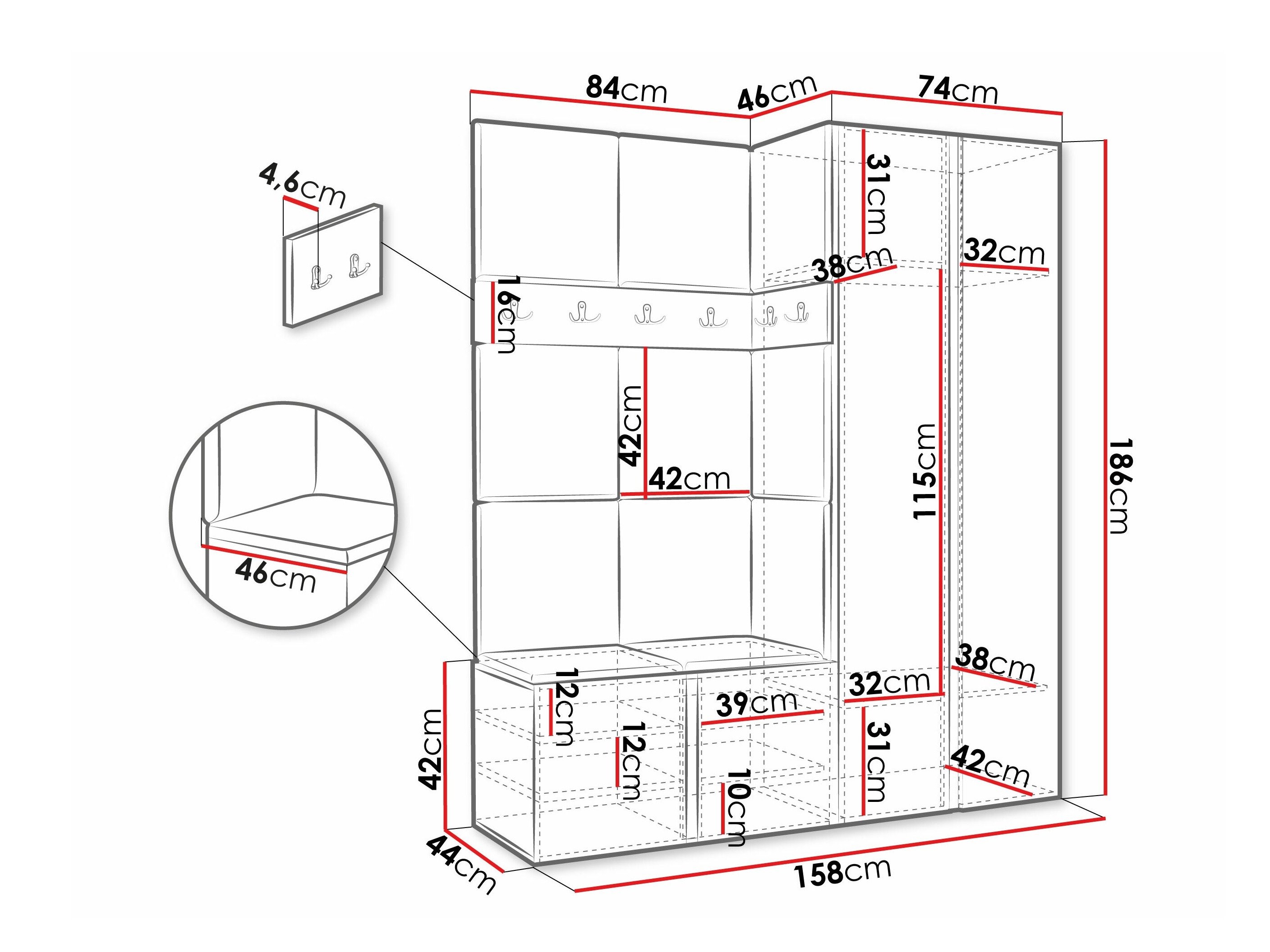 Meuble d'entrée Hartford 266 (Graphite)