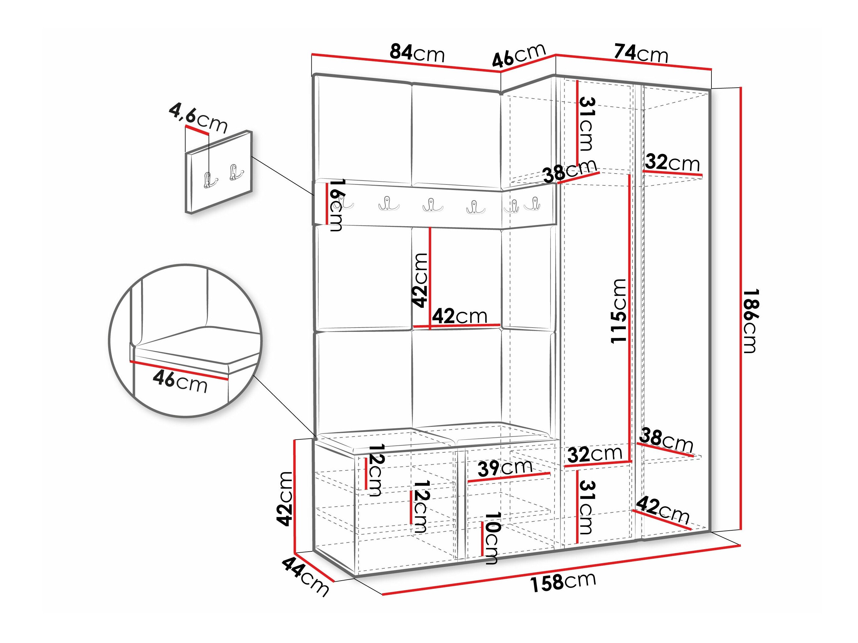Meuble d'entrée Hartford 266 (Graphite)
