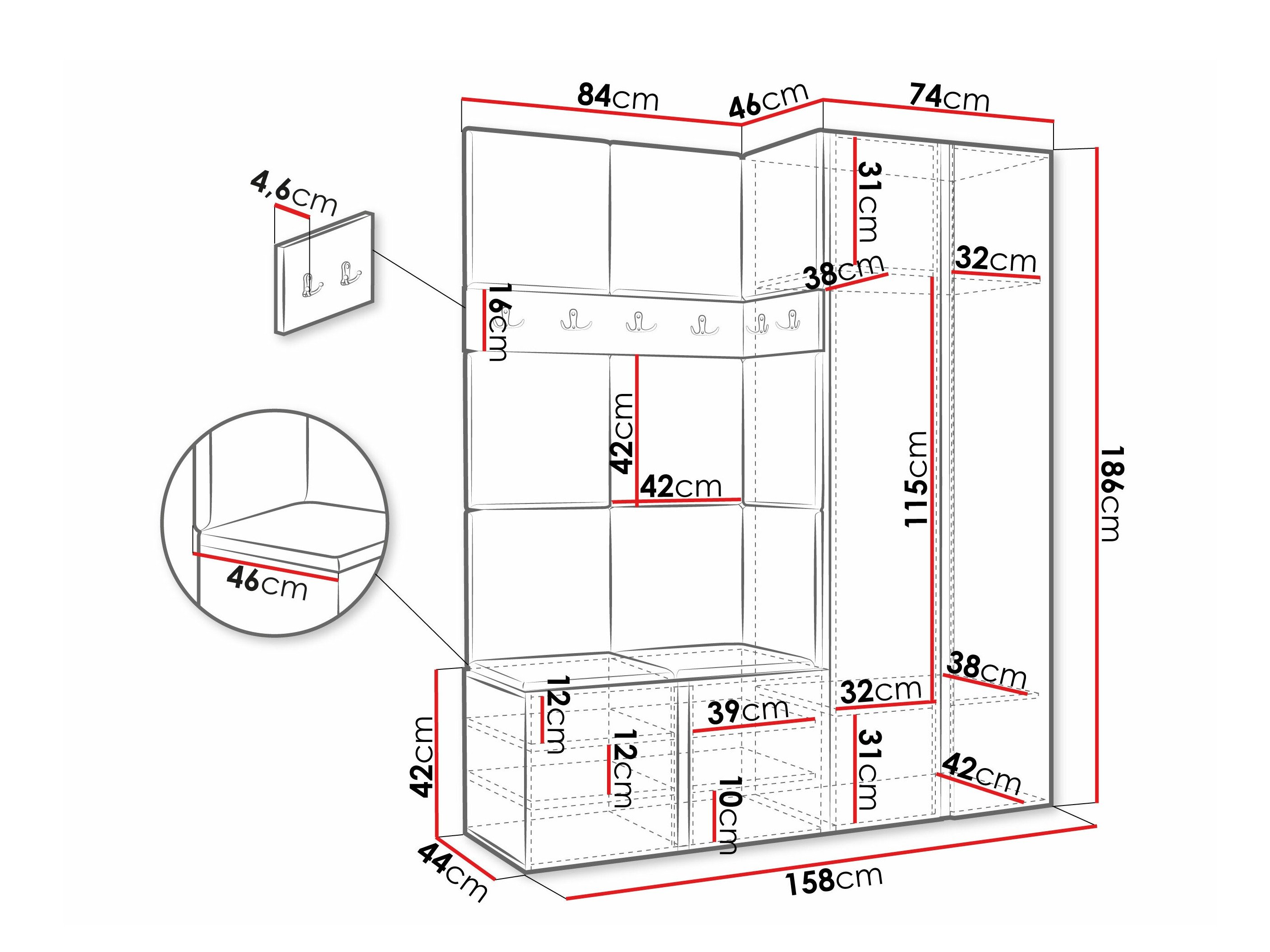 Meuble d'entrée Hartford 266 (Graphite)