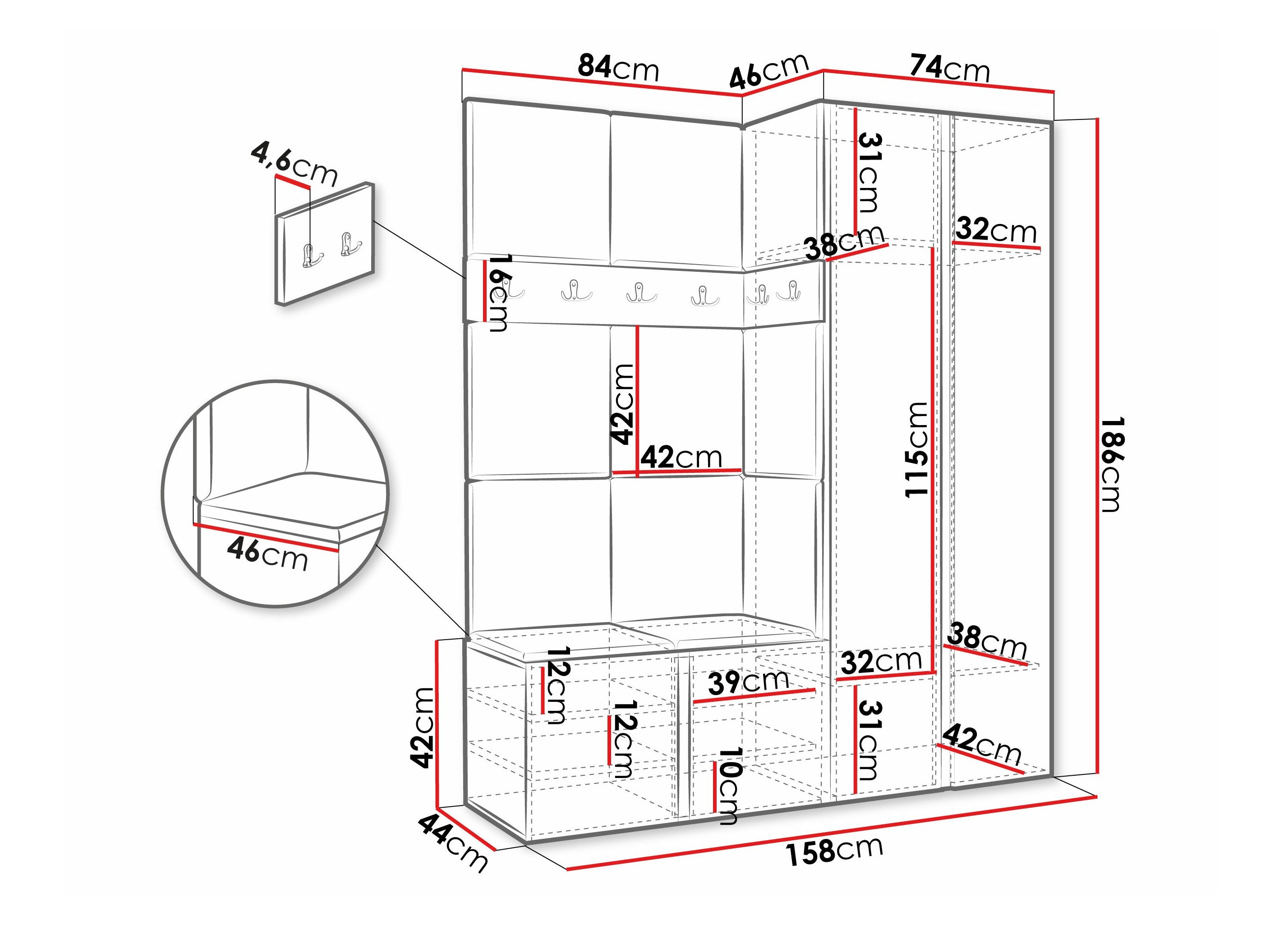 Meuble d'entrée Pinis III (Blanc)