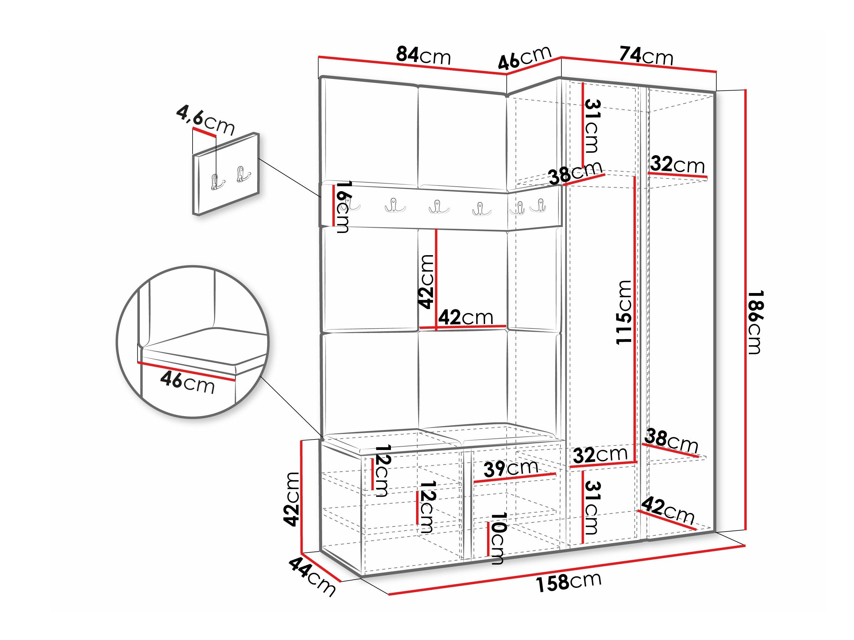 Meuble d'entrée Pinis III (Blanc)