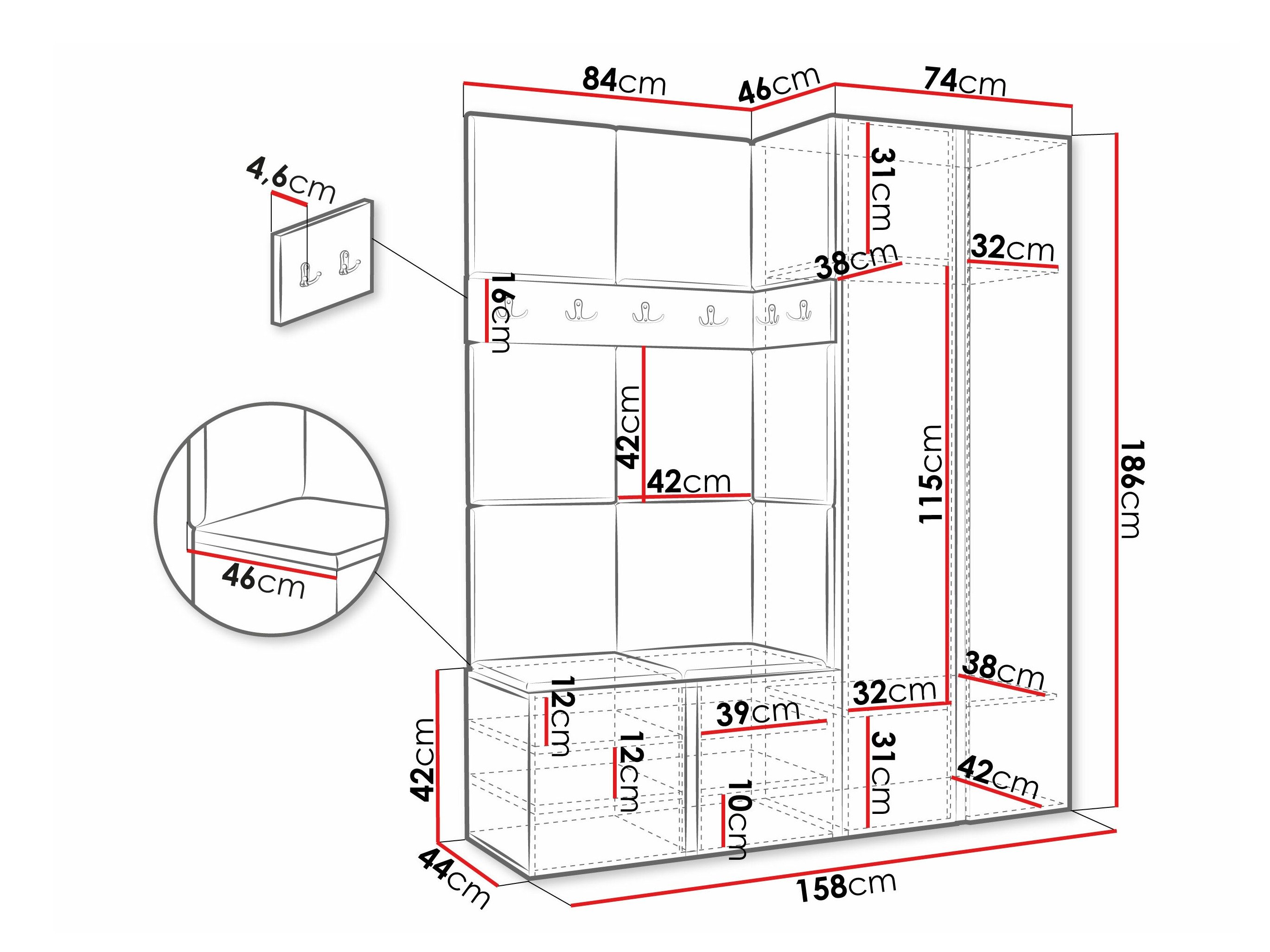 Meuble d'entrée Pinis III (Blanc)