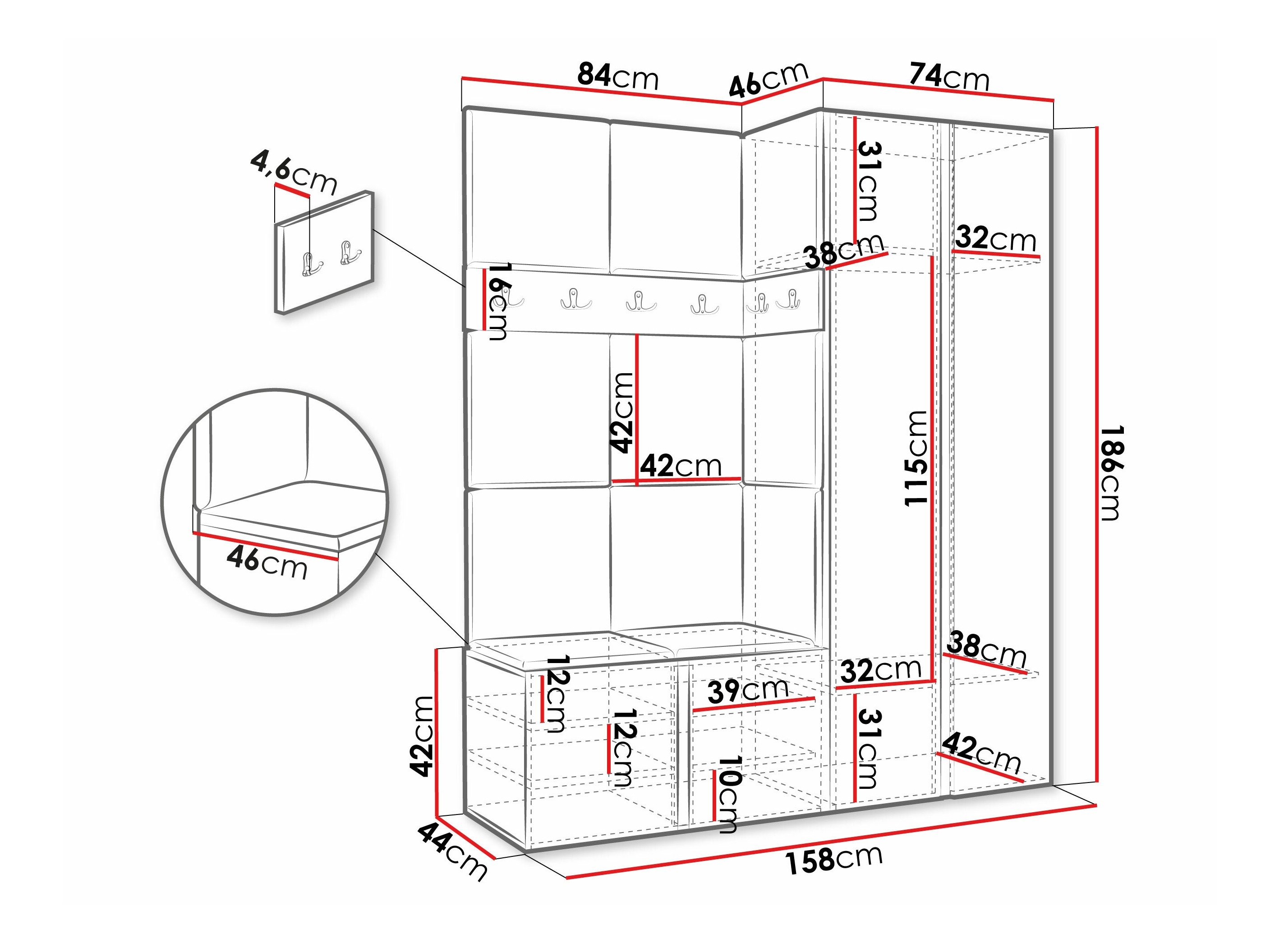 Meuble d'entrée Pinis III (Blanc)