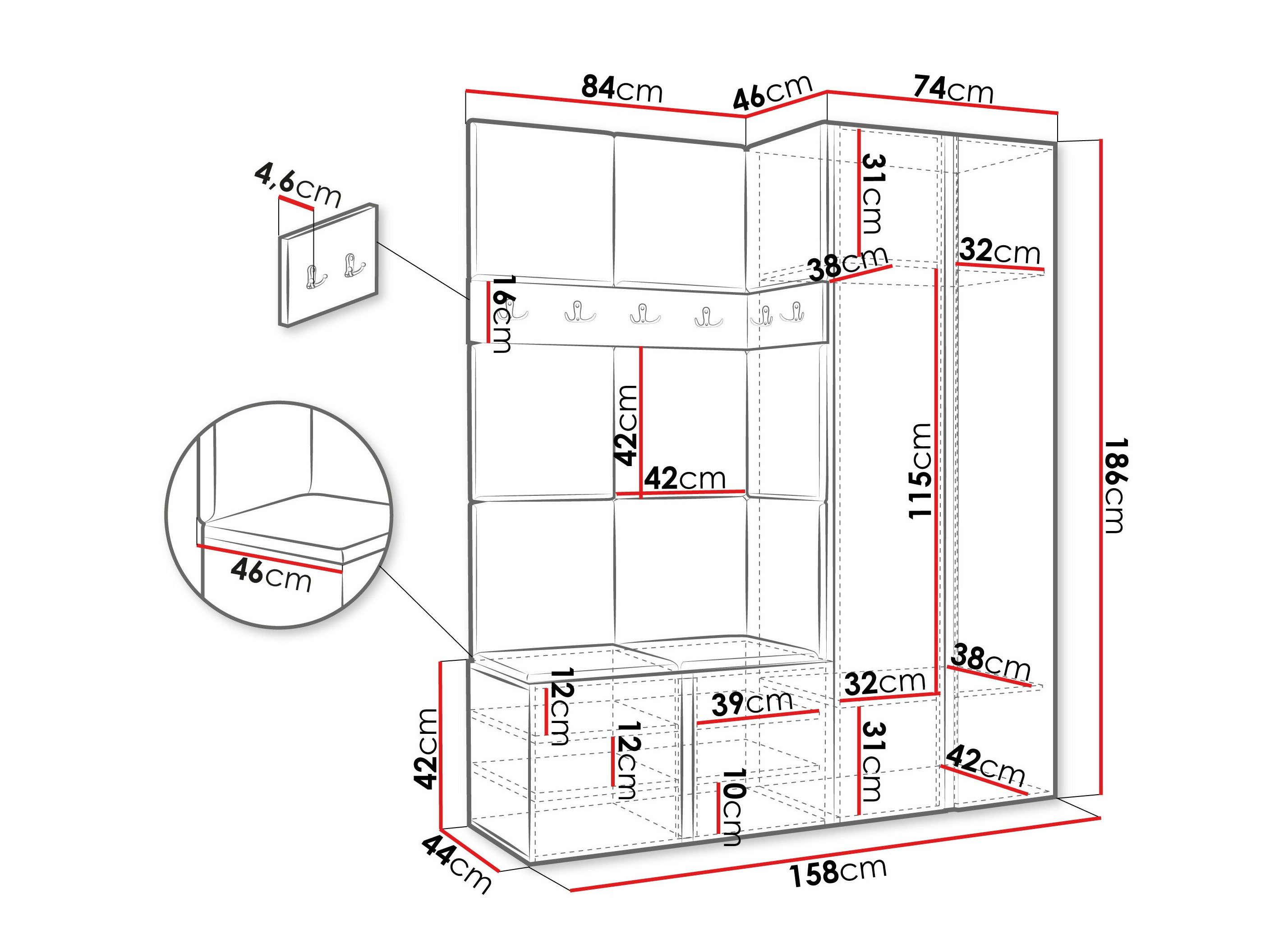 Meuble d'entrée Pinis III (Blanc)