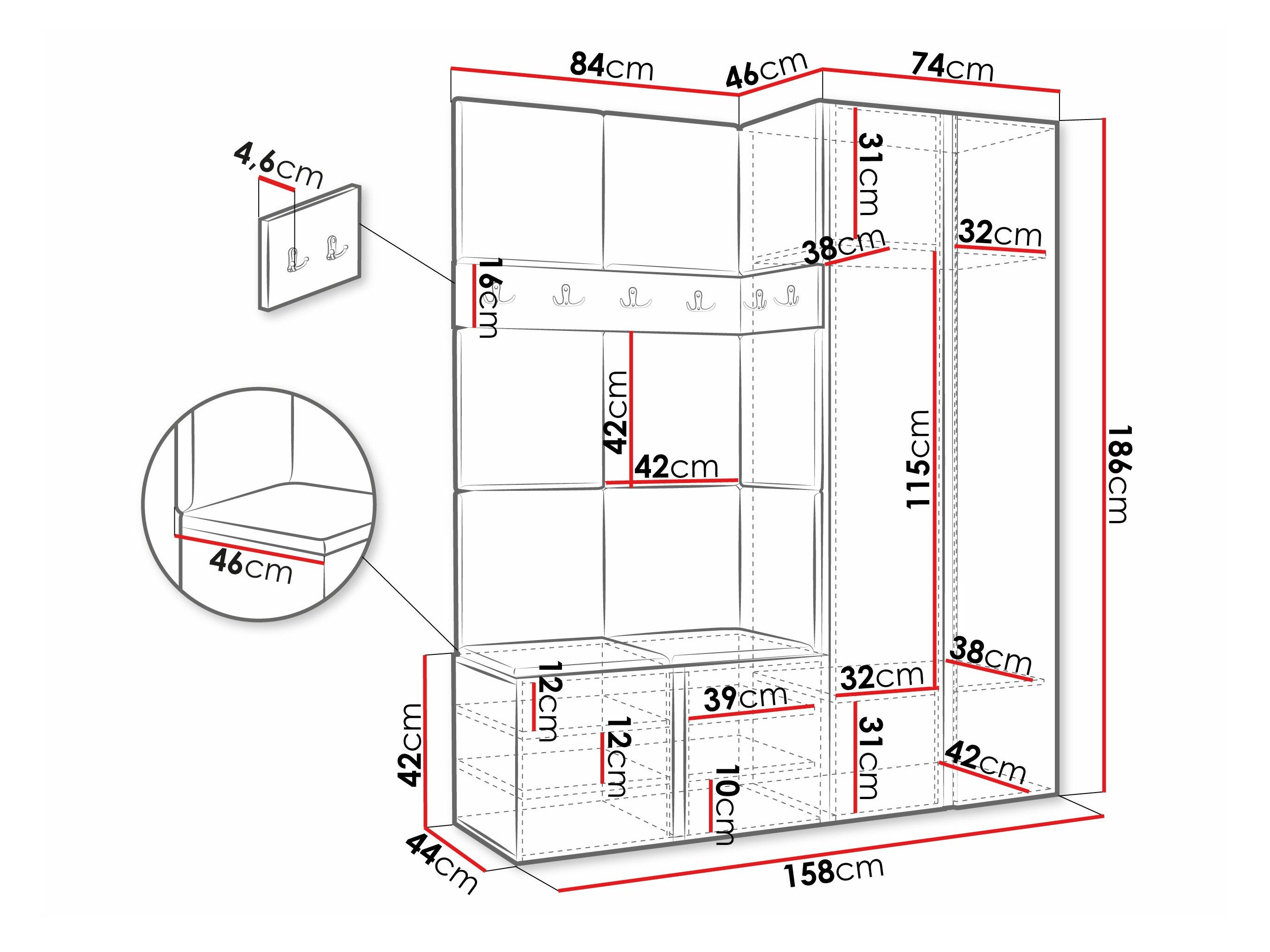 Meuble d'entrée Pinis III (Chêne Artisan)