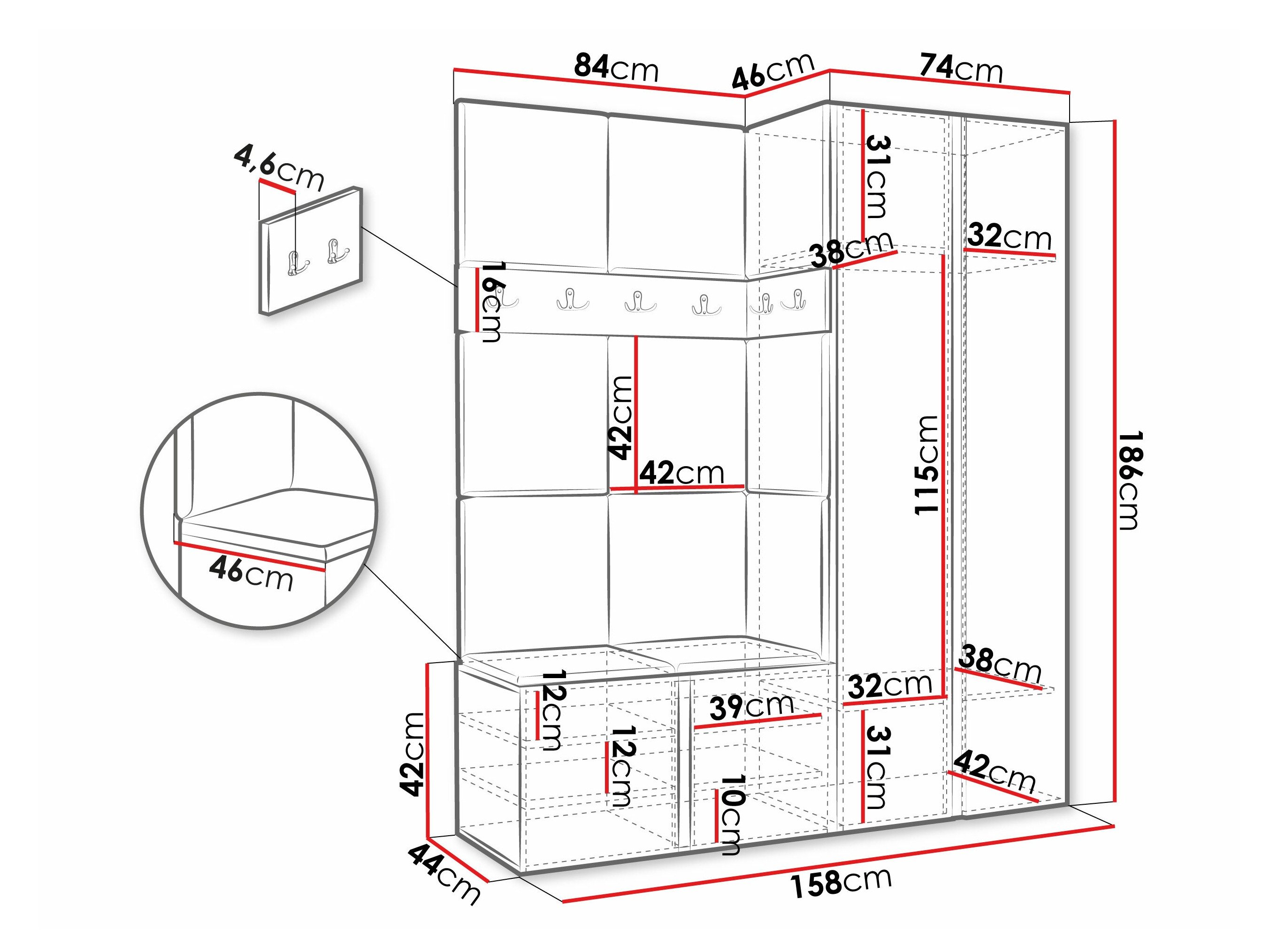 Meuble d'entrée Pinis III (Chêne Artisan)