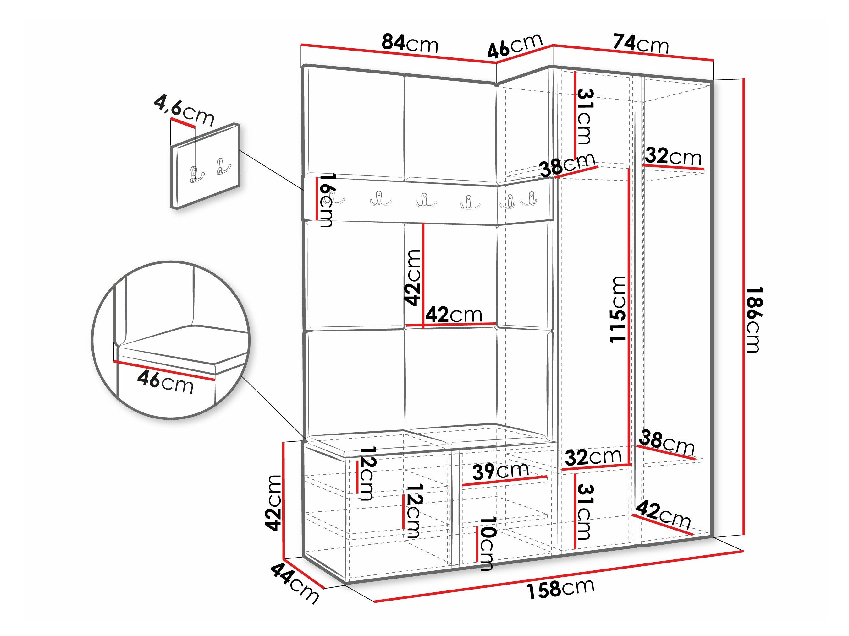 Meuble d'entrée Pinis III (Chêne Artisan)