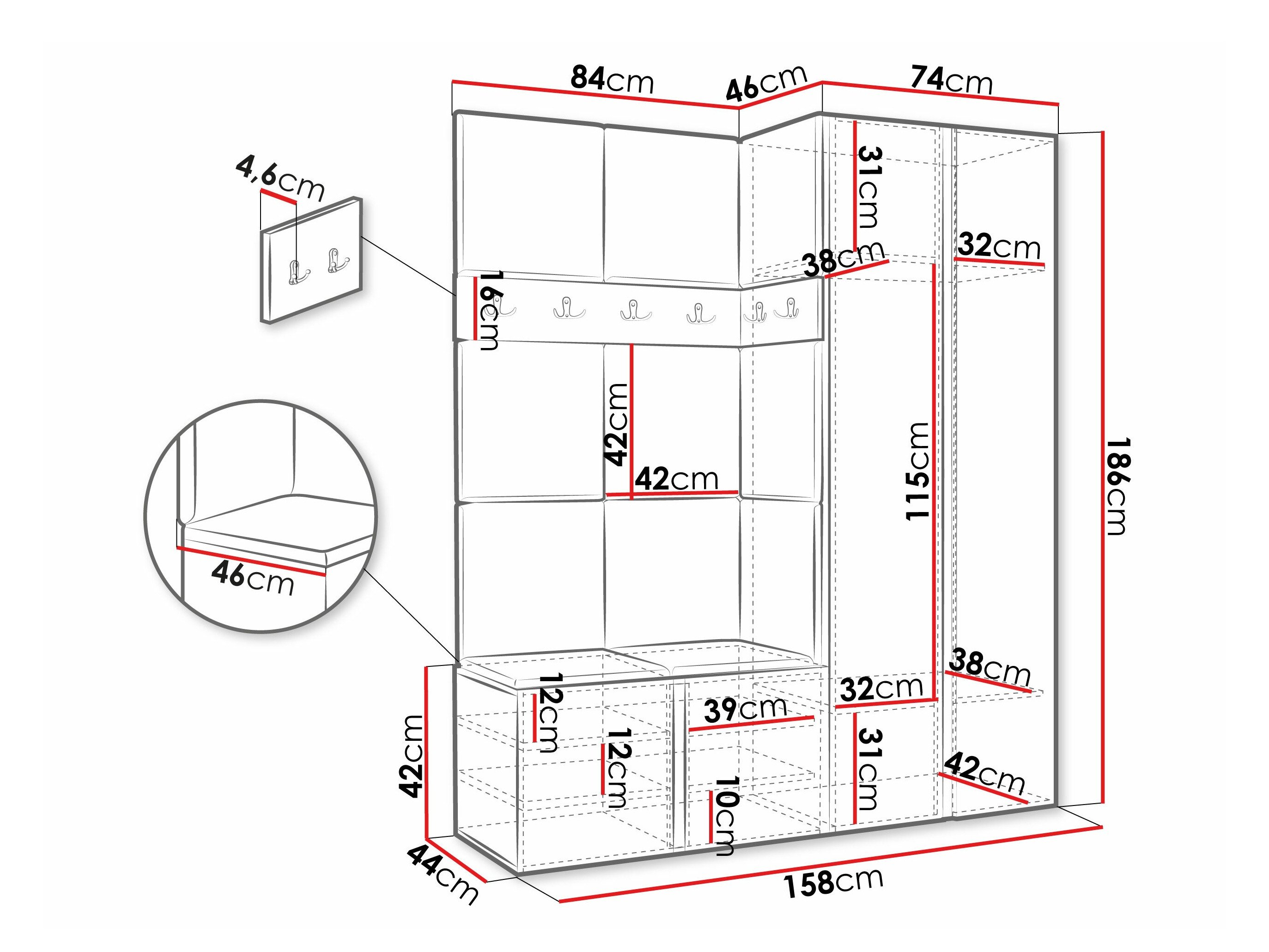 Meuble d'entrée Pinis III (Chêne Artisan)