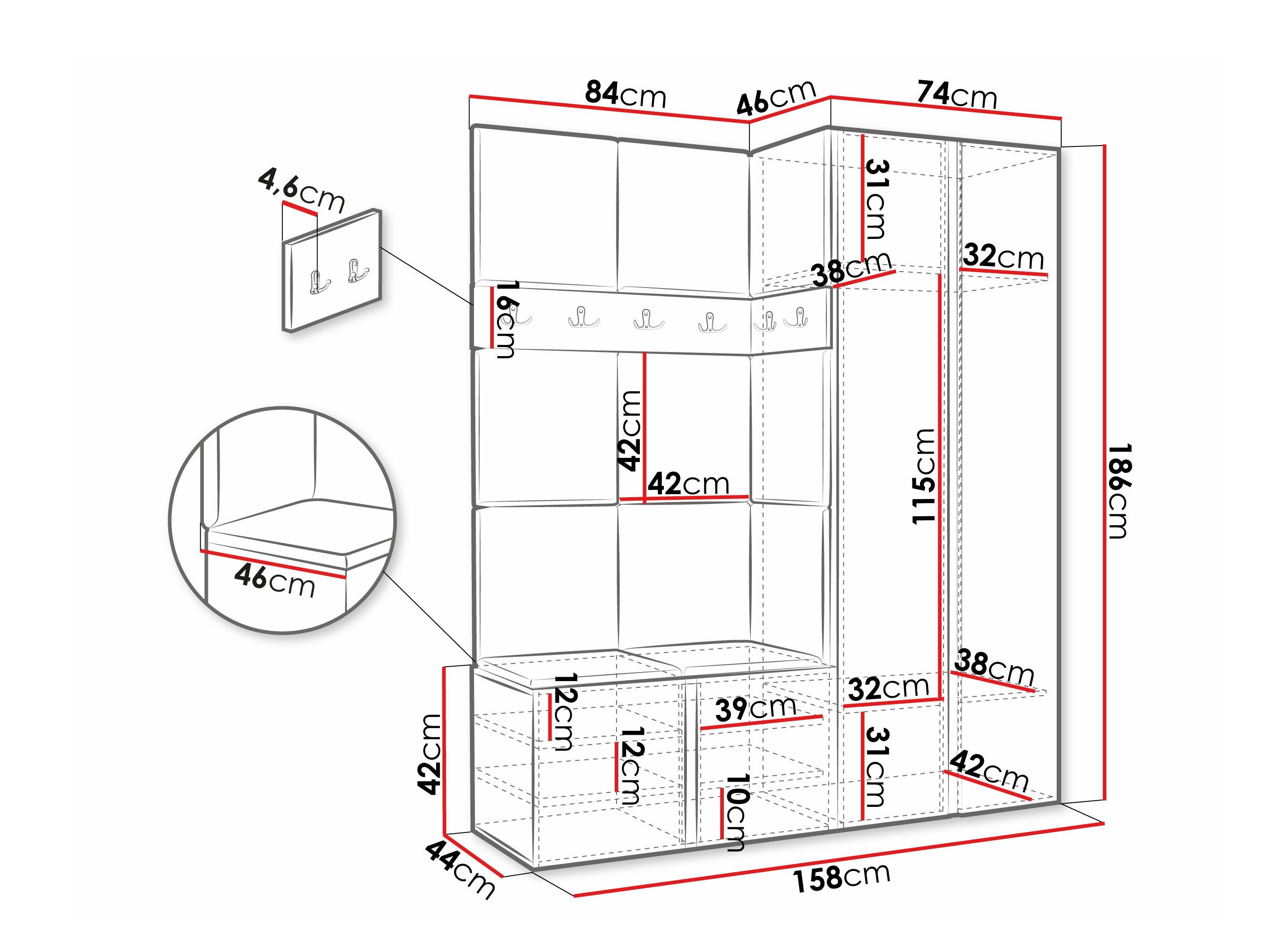 Meuble d'entrée Pinis III (Chêne Artisan)