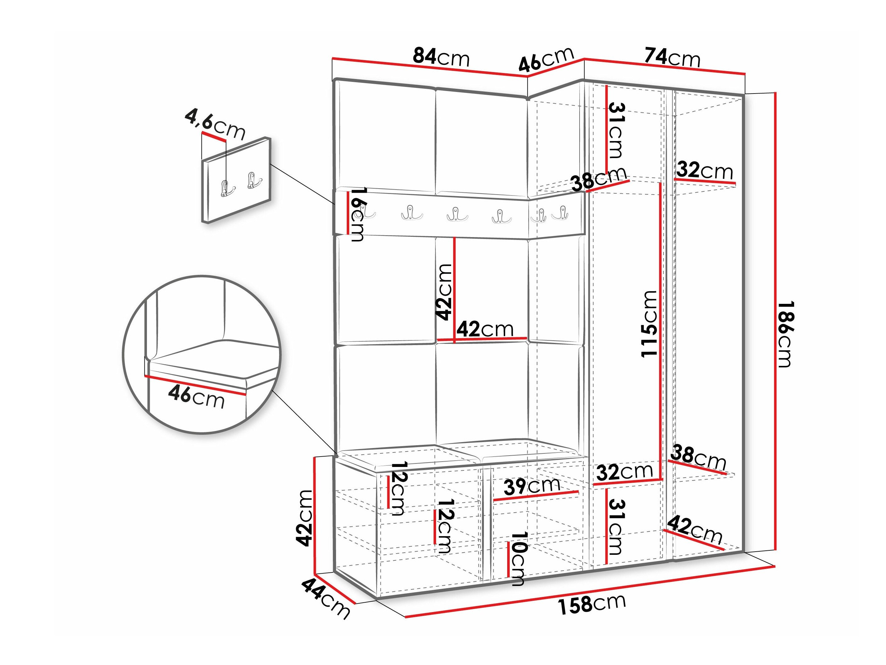 Meuble d'entrée Pinis III (Chêne Artisan)