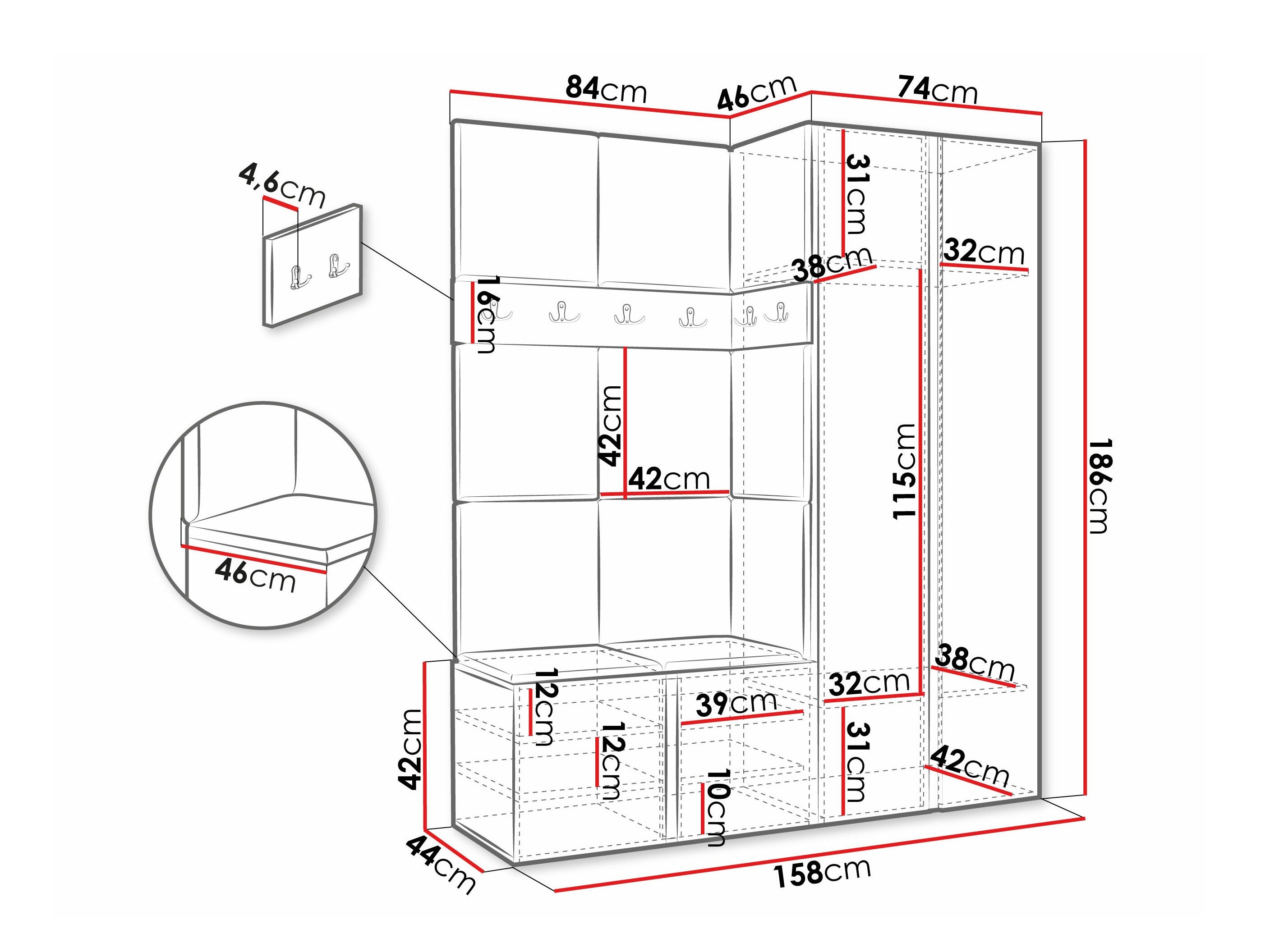 Meuble d'entrée Pinis III (Graphite)