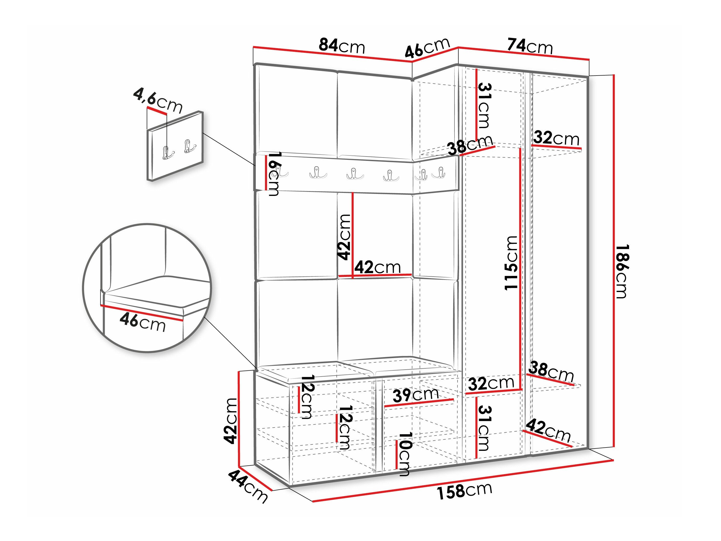 Meuble d'entrée Pinis III (Graphite)