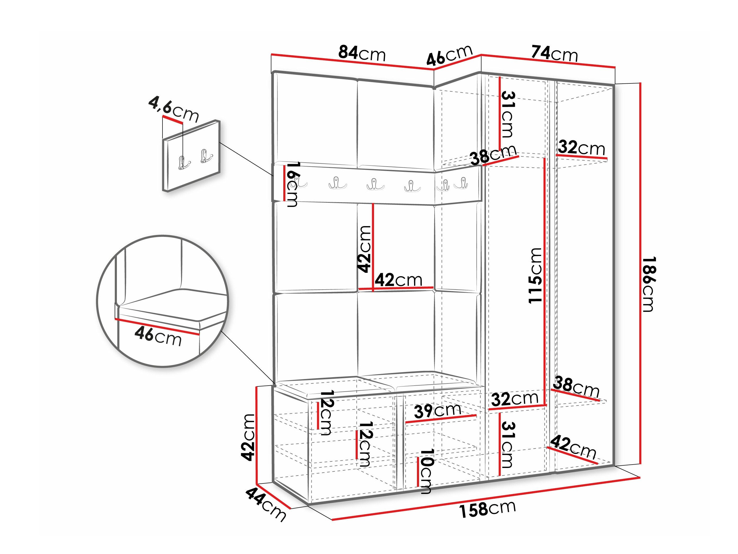 Meuble d'entrée Pinis III (Graphite)