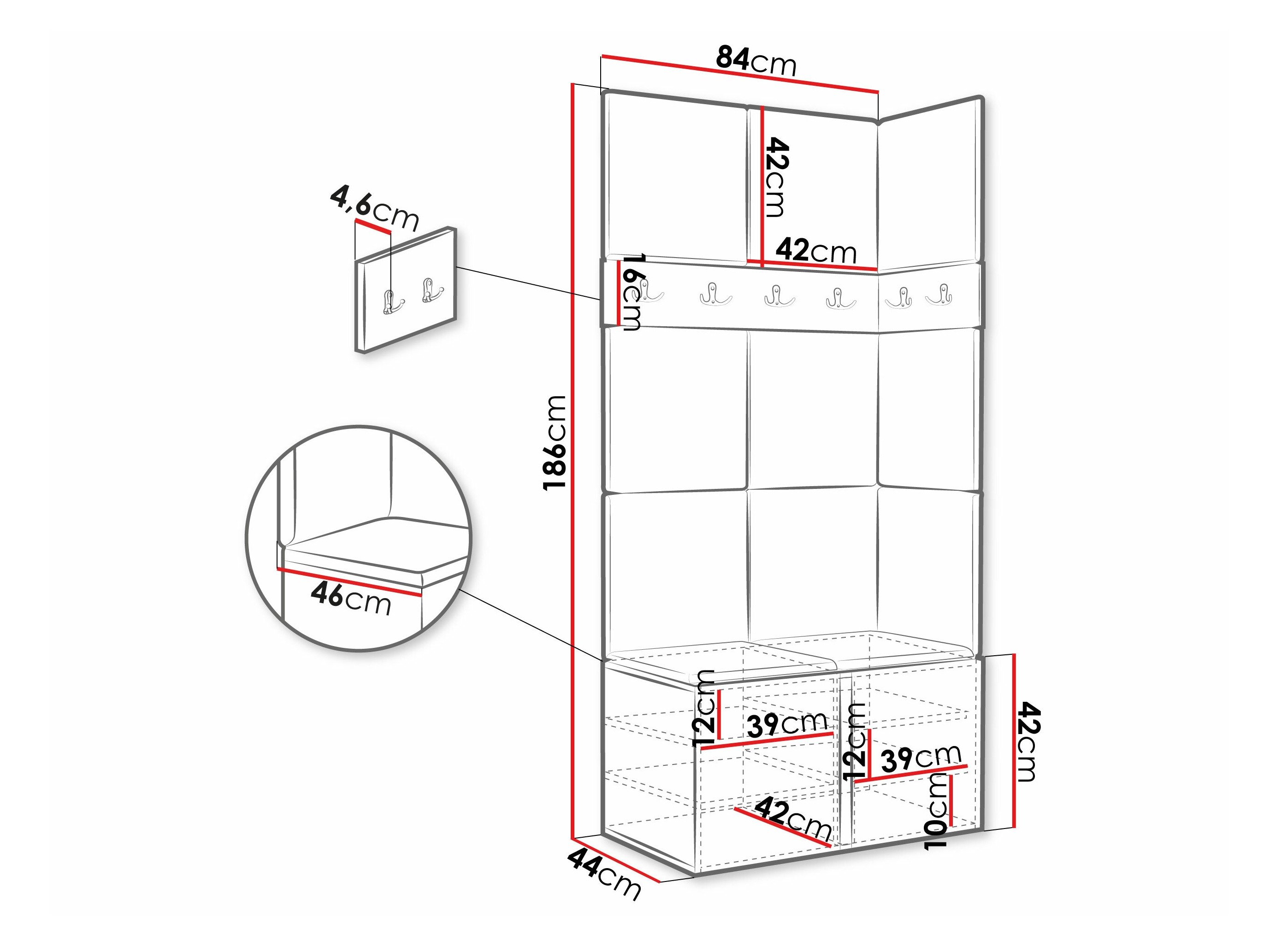 Meuble d'entrée Hartford 264 (Cachemire)