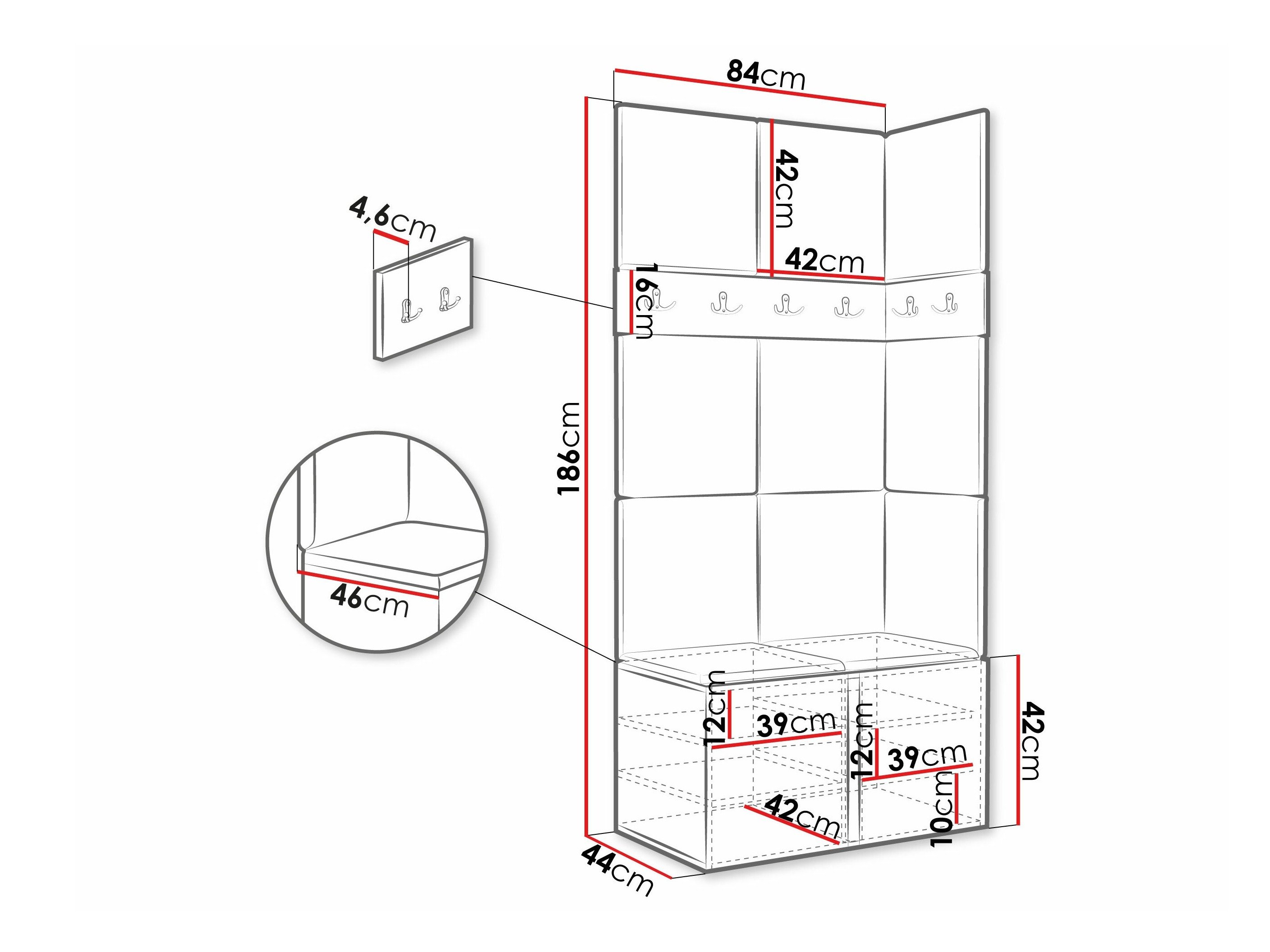 Meuble d'entrée Hartford 264 (Cachemire)