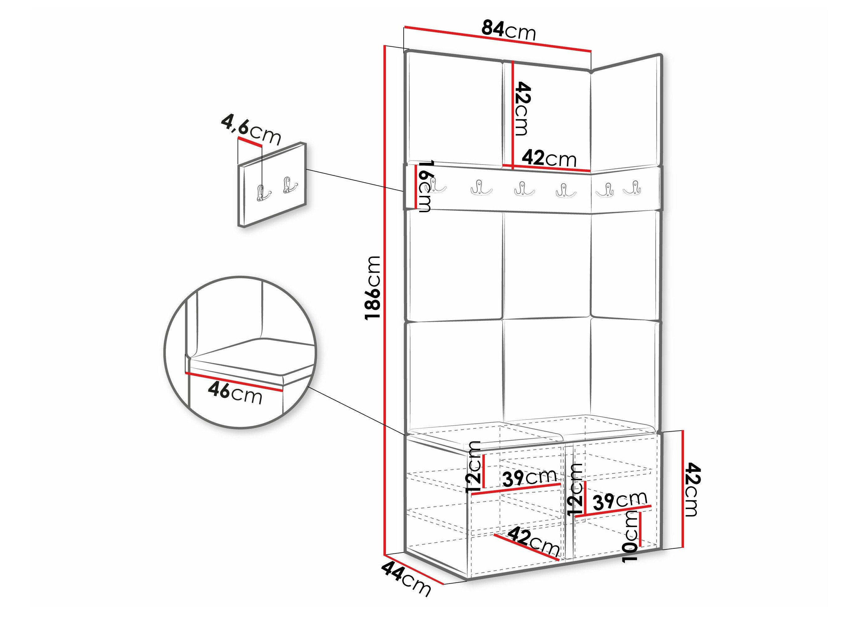 Meuble d'entrée Hartford 264 (Cachemire)