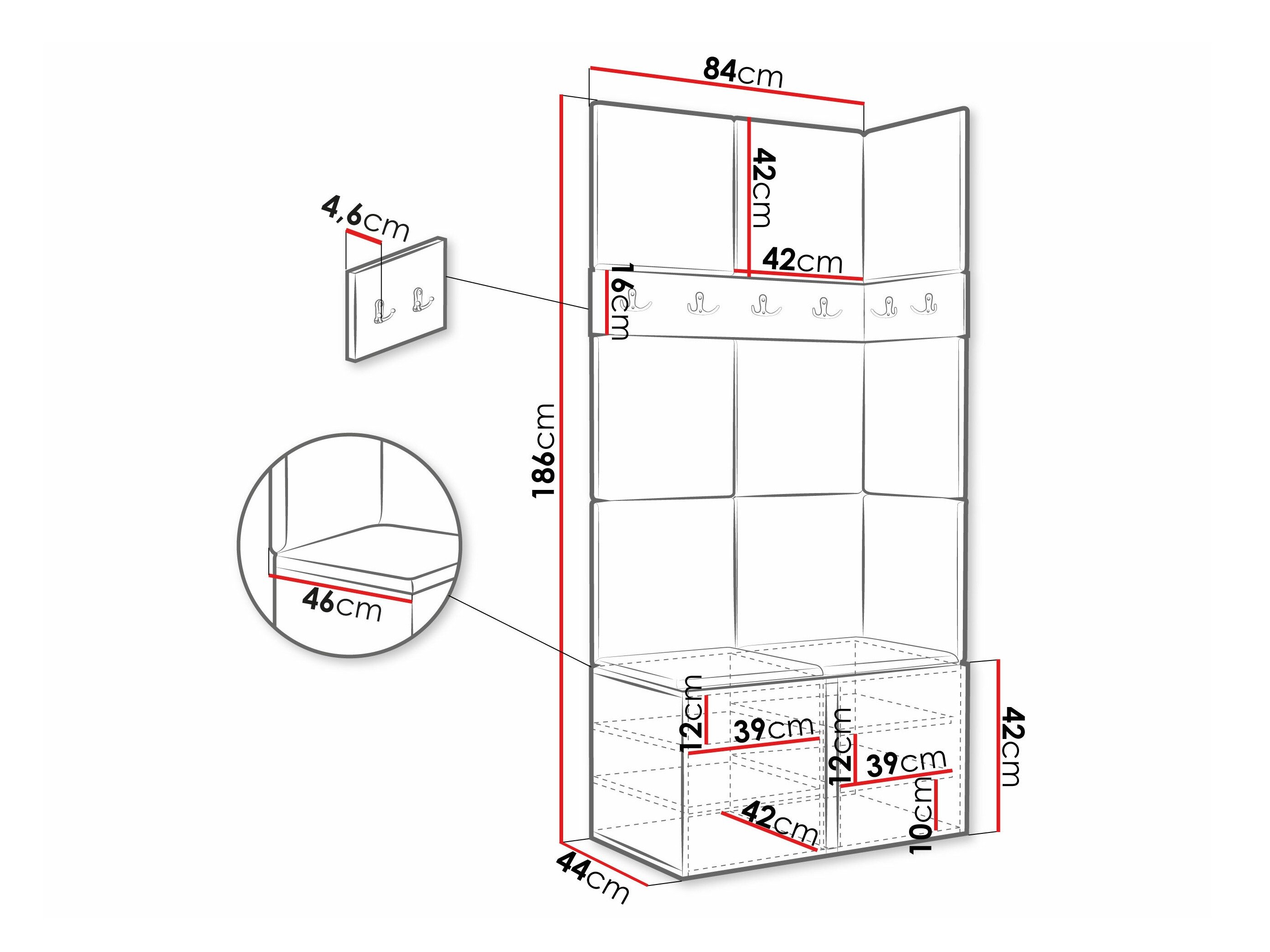 Meuble d'entrée Hartford 264 (Graphite)