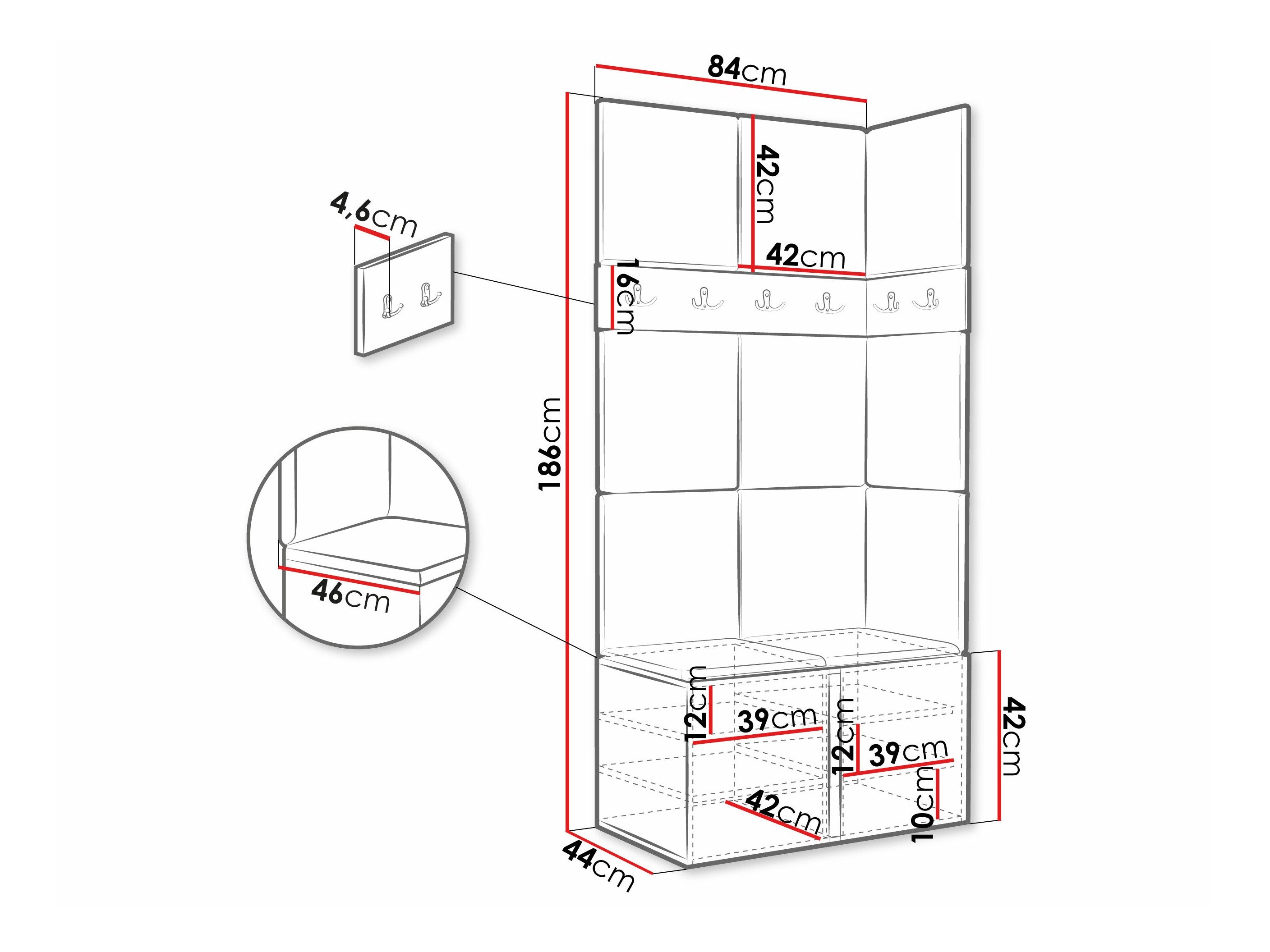 Meuble d'entrée Pinis I (Blanc)