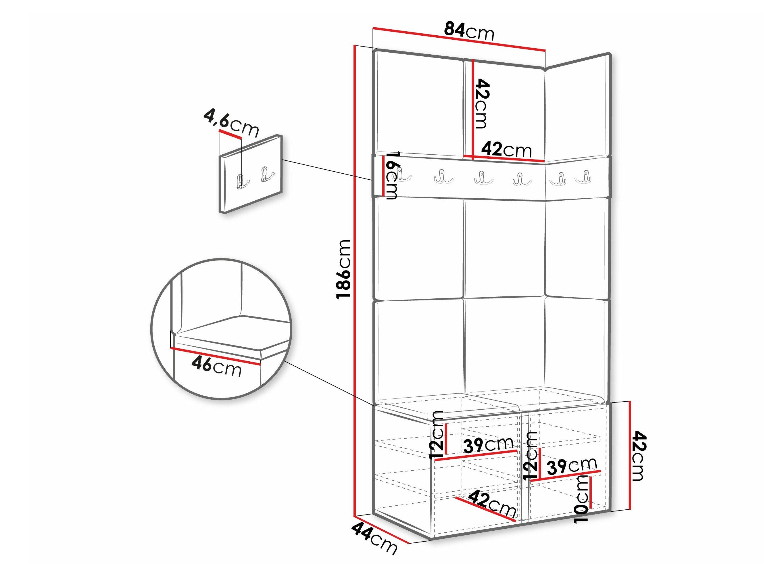 Meuble d'entrée Pinis I (Blanc)