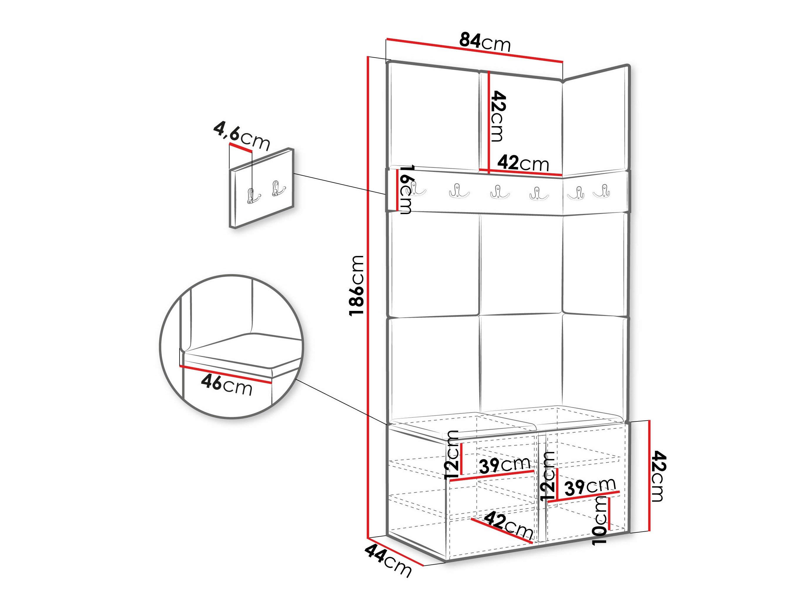 Meuble d'entrée Pinis I (Blanc)