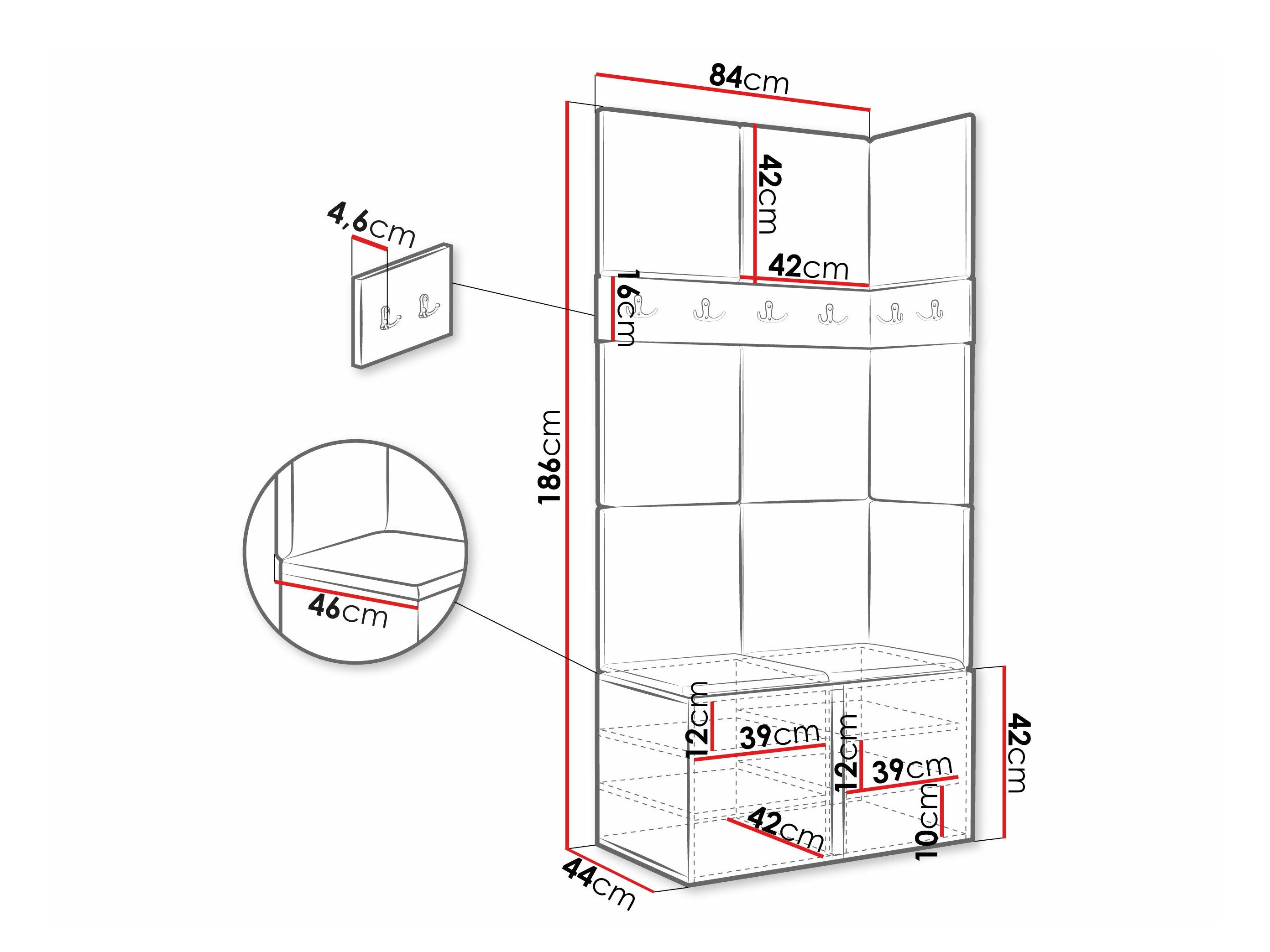 Meuble d'entrée Pinis I (Chêne Artisan)