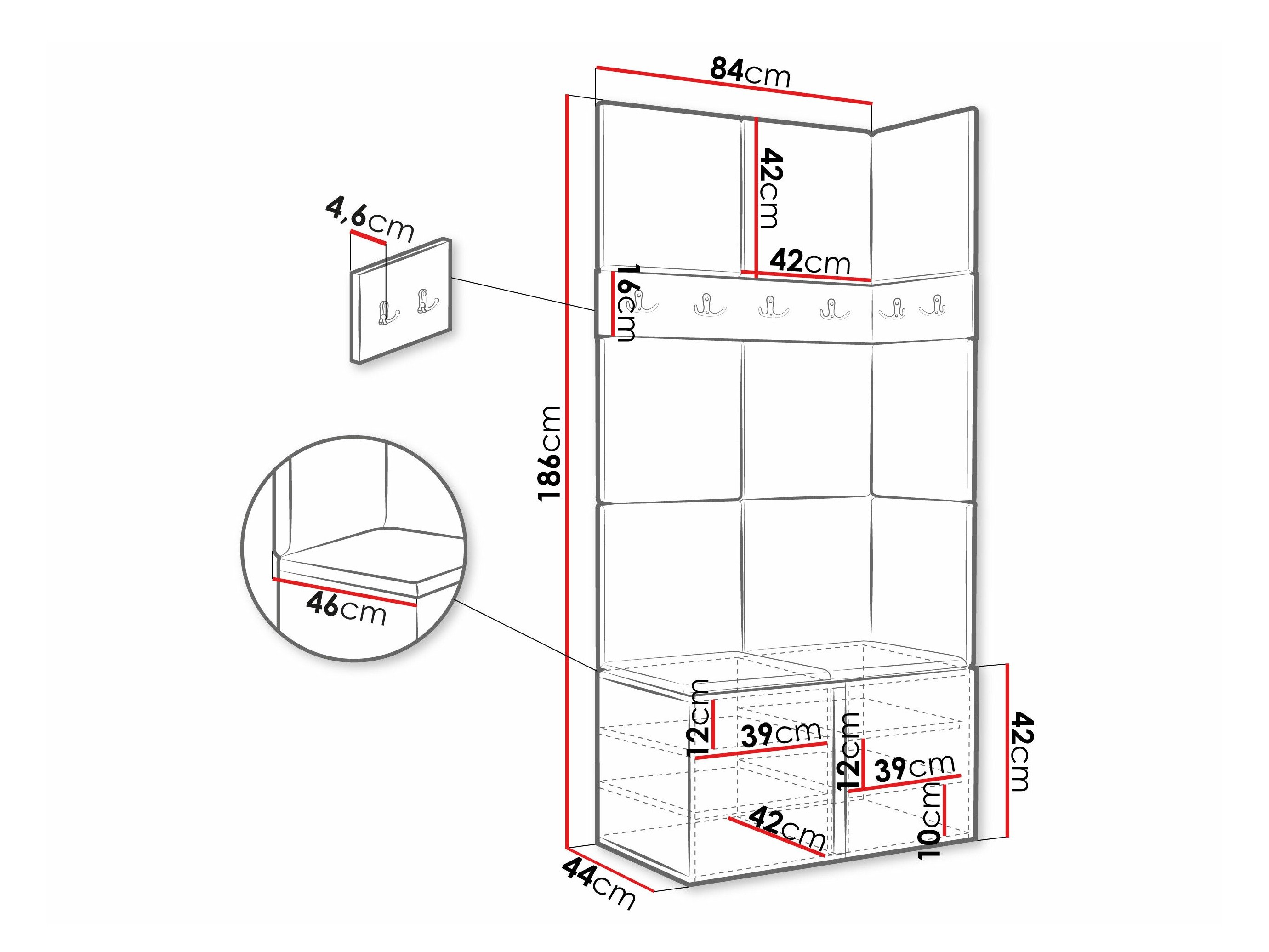 Meuble d'entrée Pinis I (Chêne Artisan)
