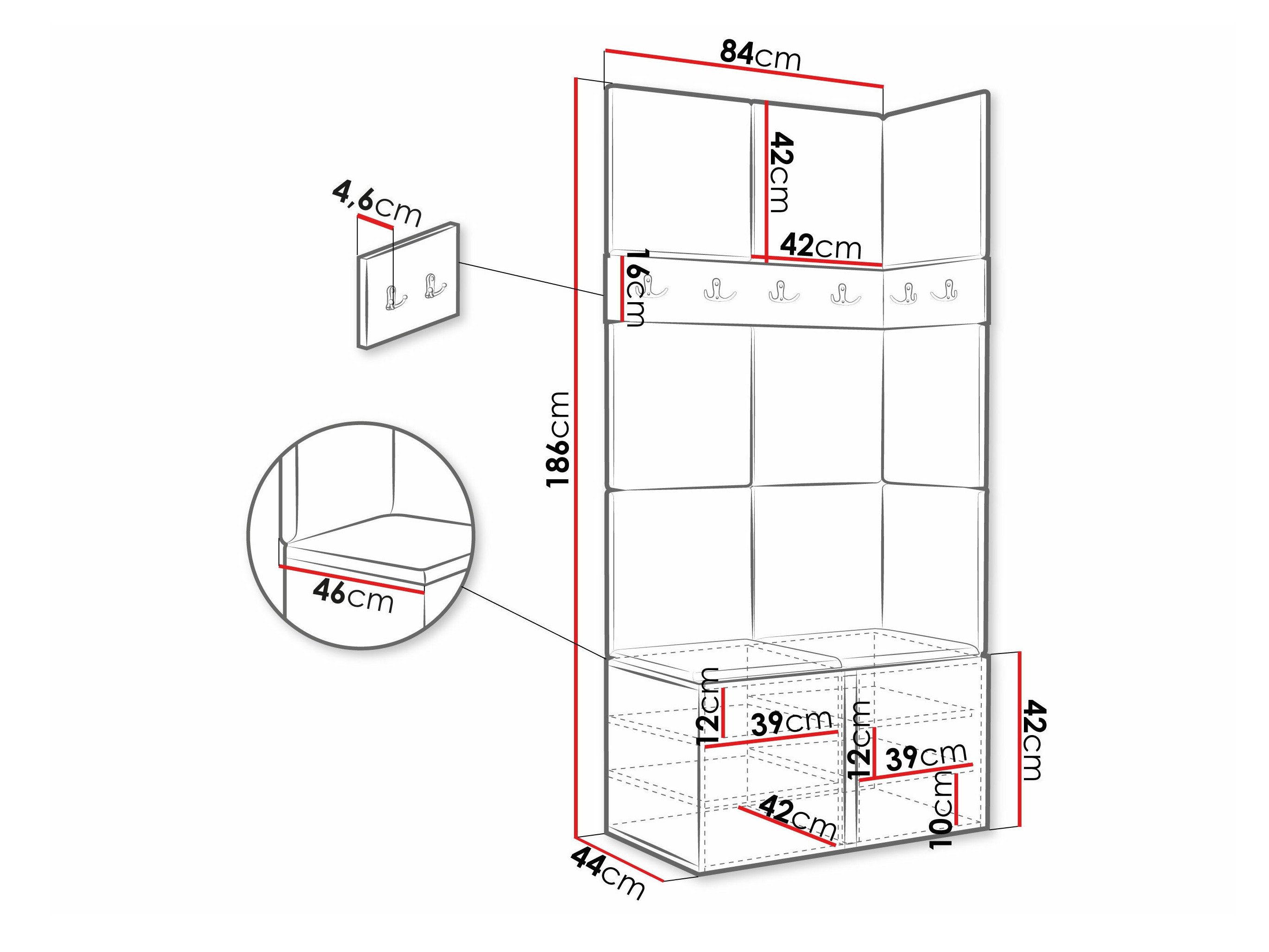 Meuble d'entrée Pinis I (Graphite)