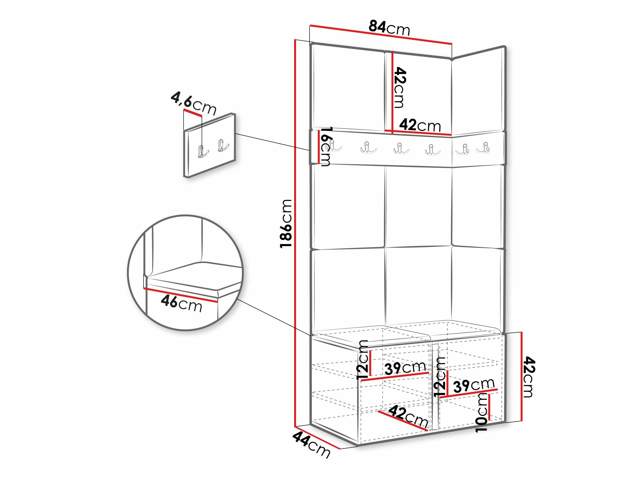 Meuble d'entrée Pinis I (Graphite)