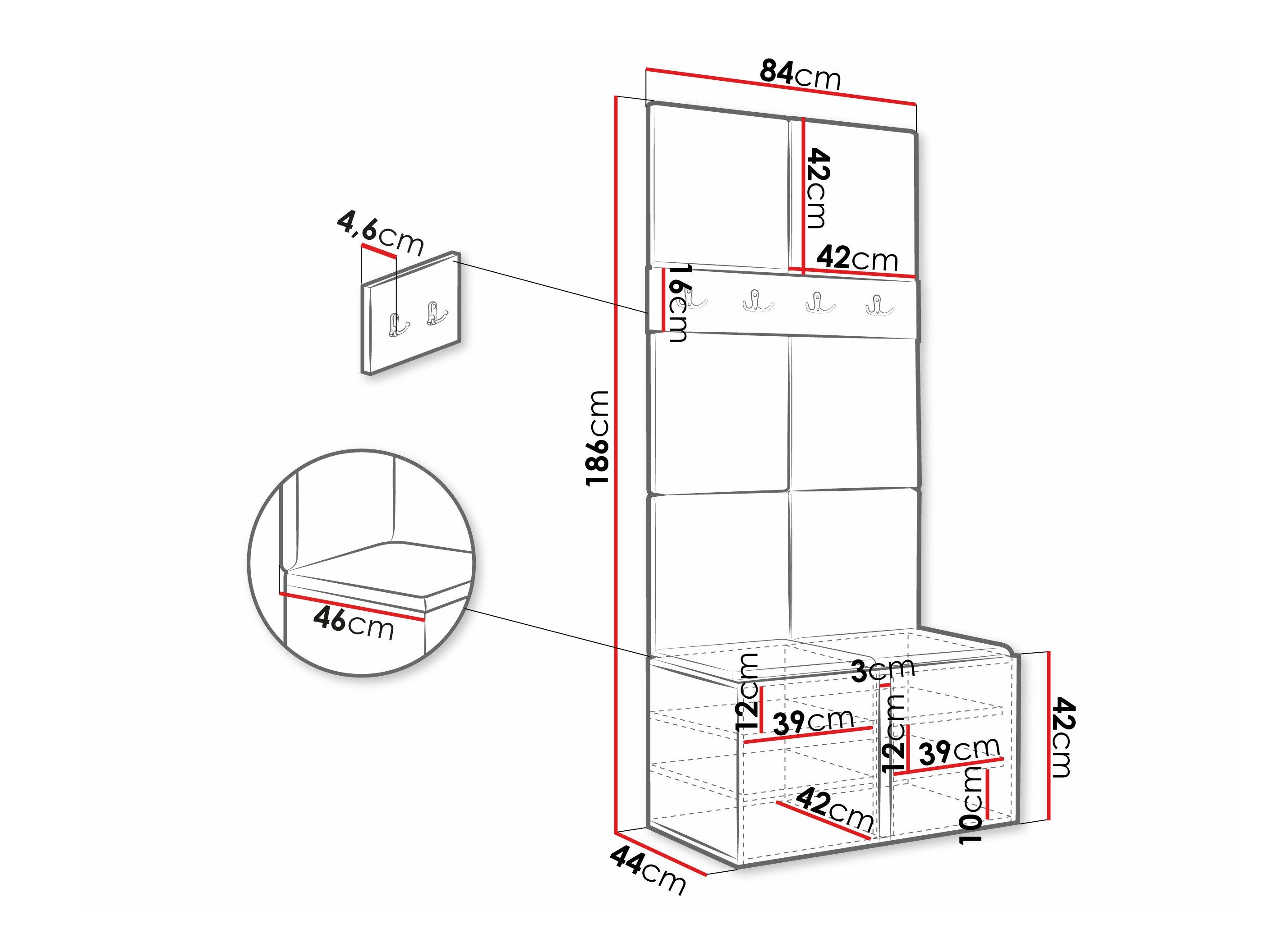 Meuble d'entrée Pinis IV (Blanc)