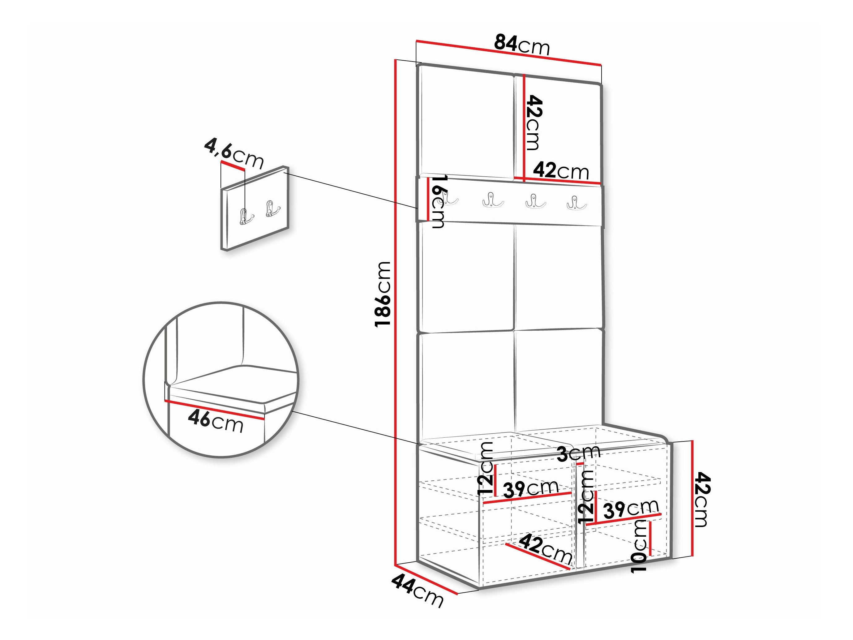 Meuble d'entrée Pinis IV (Blanc)