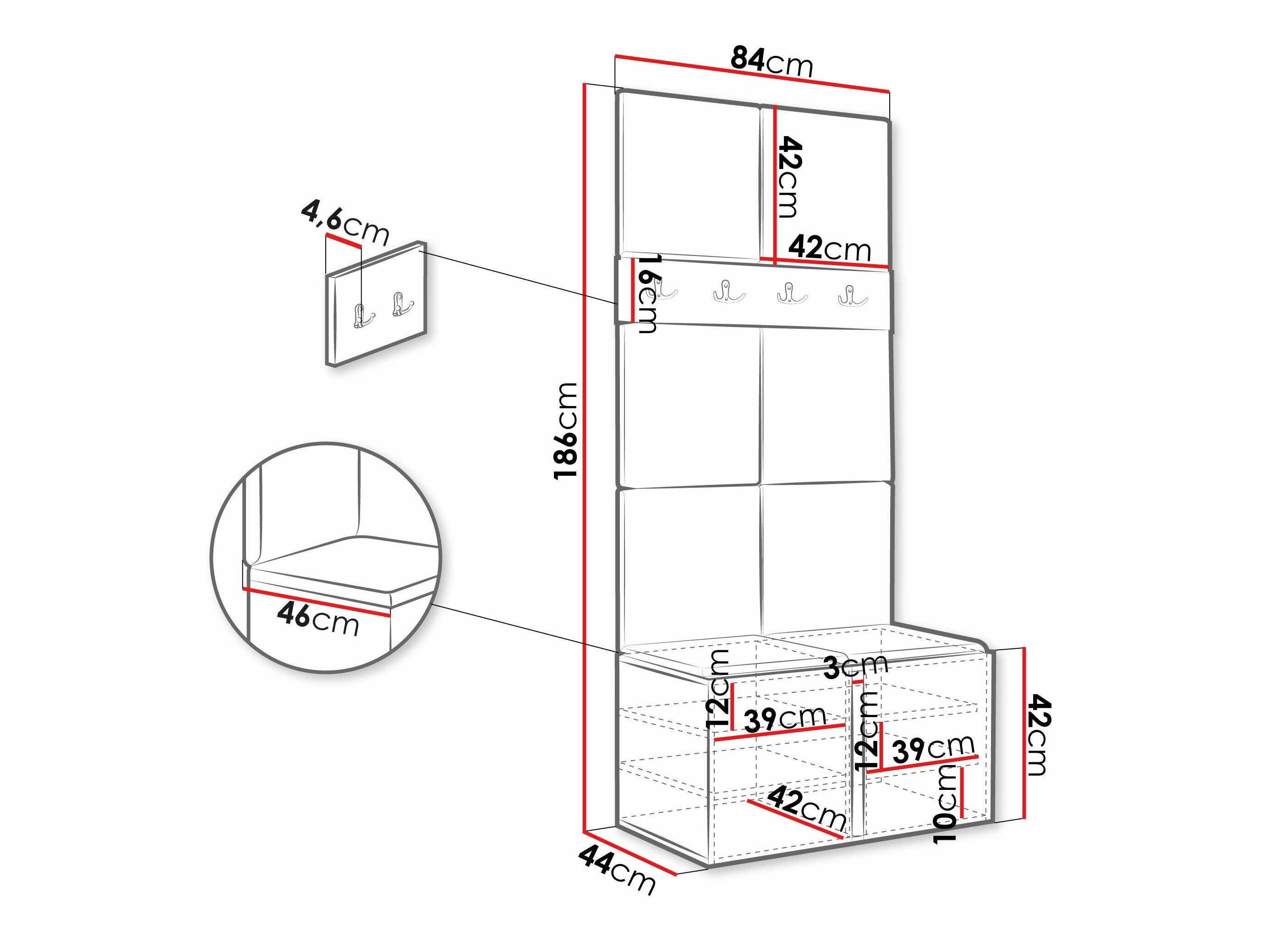 Meuble d'entrée Pinis IV (Blanc)