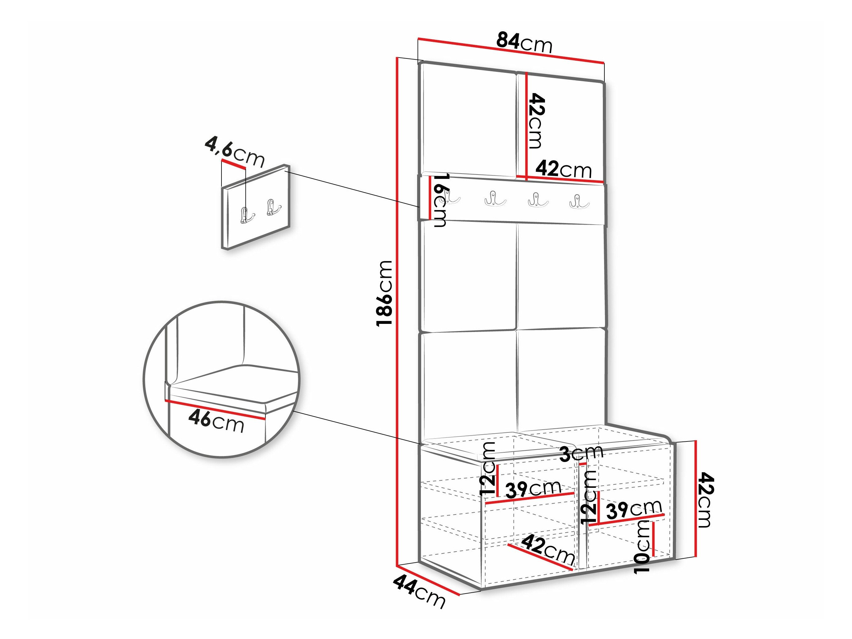 Meuble d'entrée Pinis IV (Chêne Artisan)
