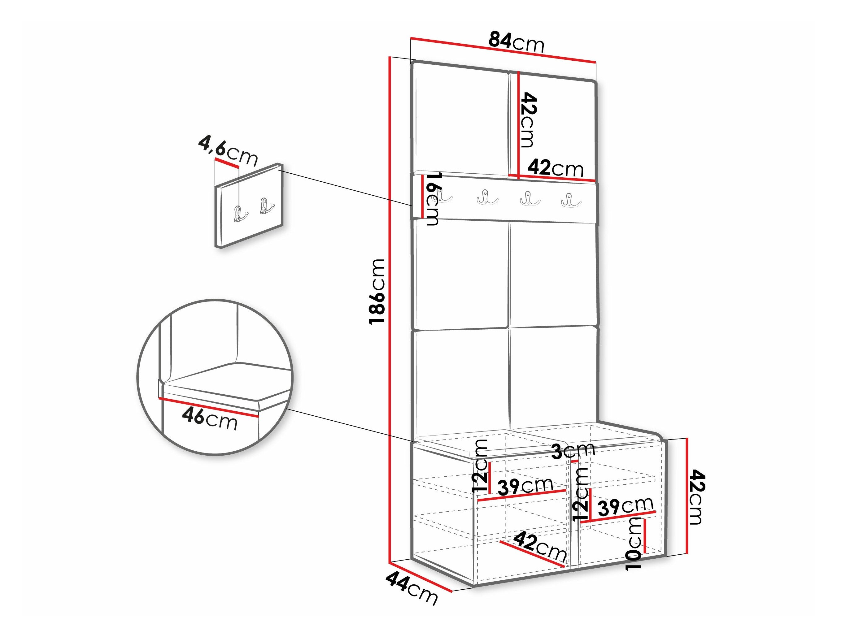 Meuble d'entrée Pinis IV (Chêne Artisan)