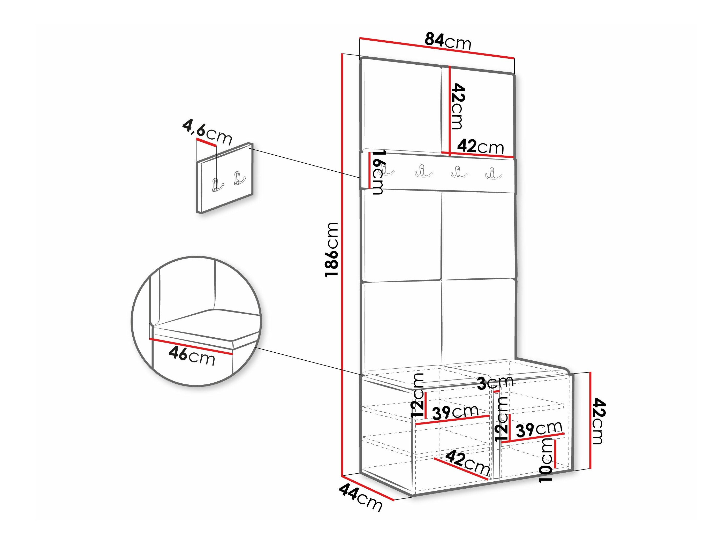 Meuble d'entrée Pinis IV (Chêne Artisan)