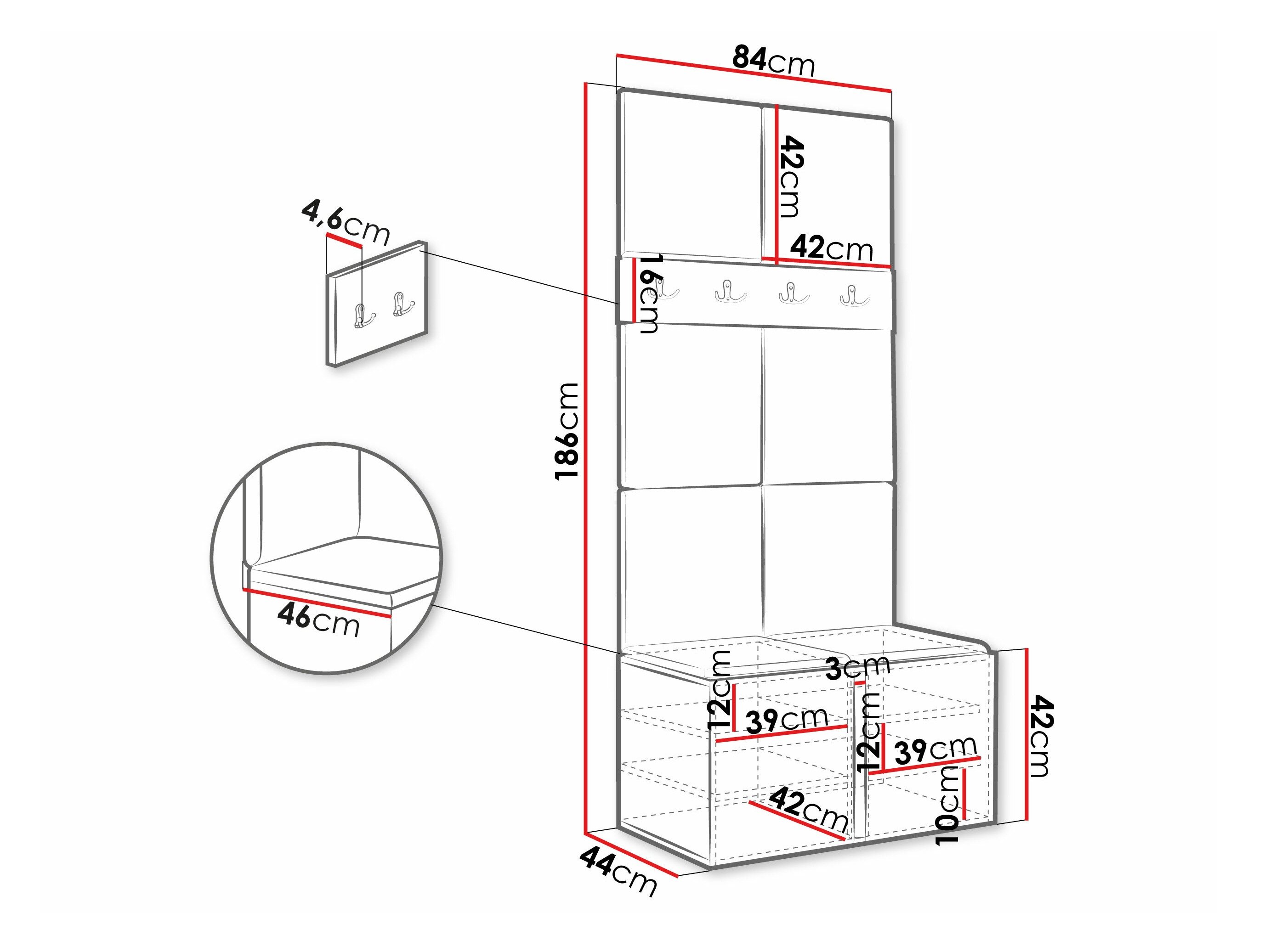 Meuble d'entrée Pinis IV (Chêne Artisan)