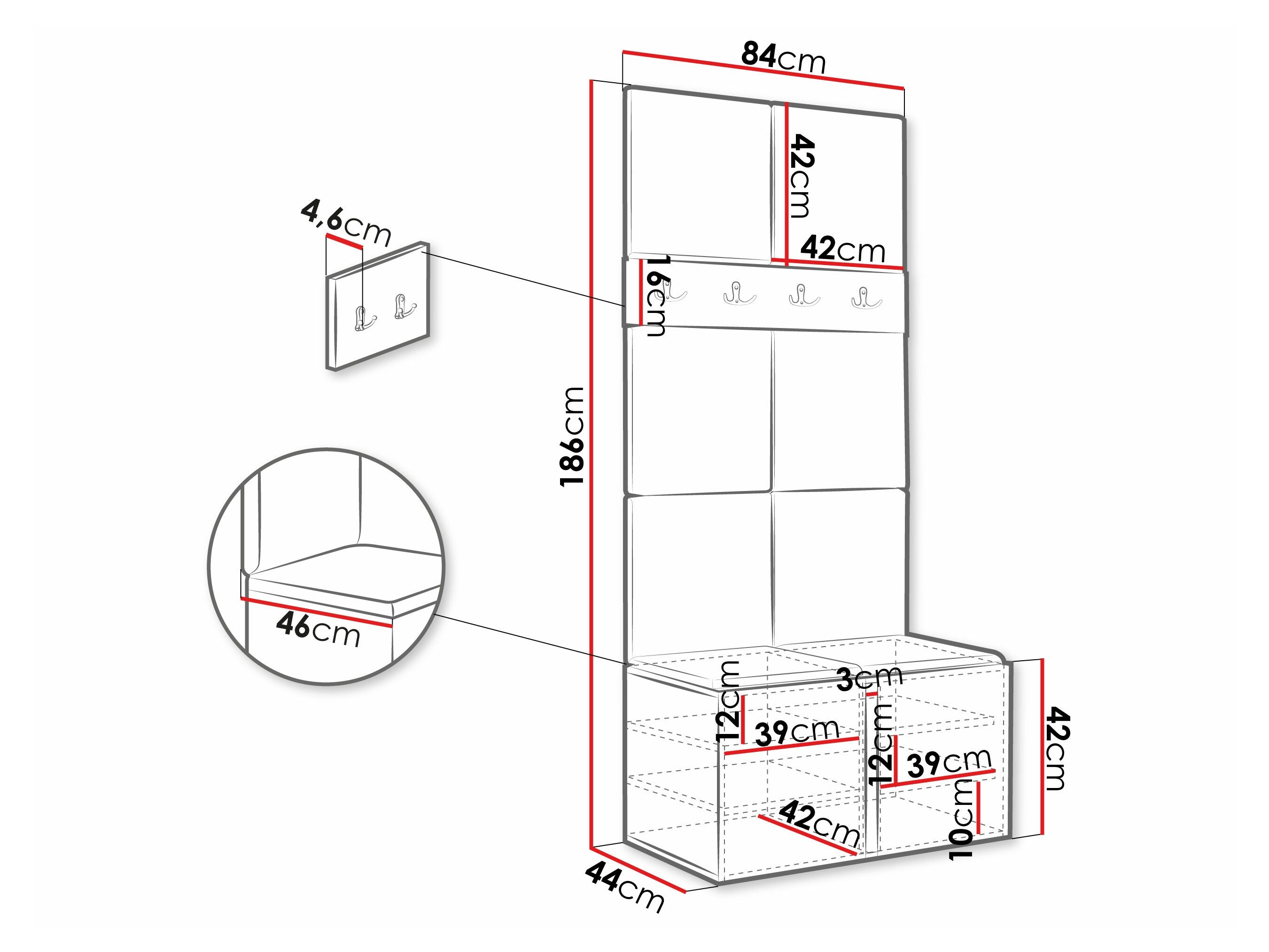 Meuble d'entrée Pinis IV (Chêne Artisan)