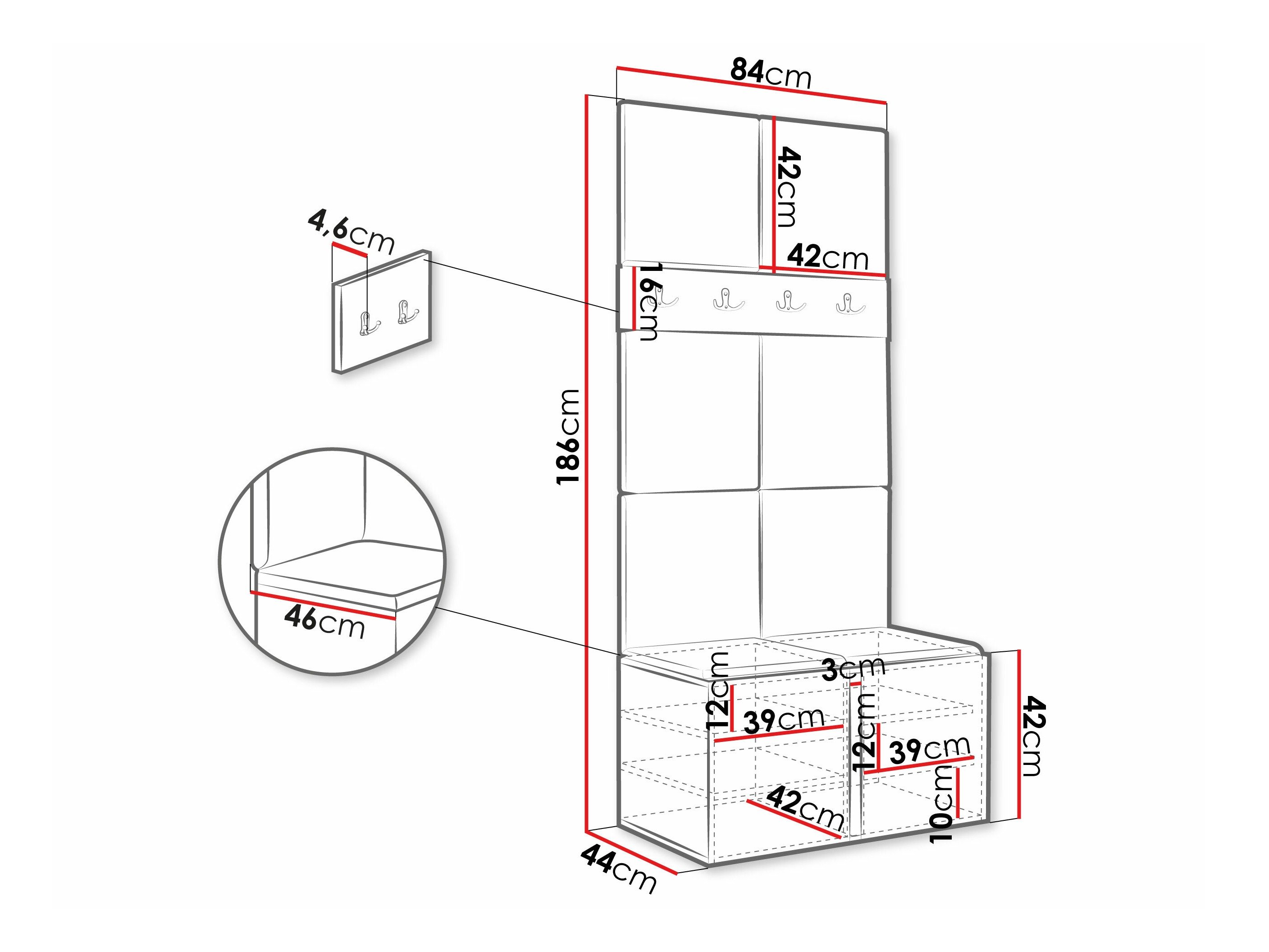 Meuble d'entrée Pinis IV (Chêne Artisan)