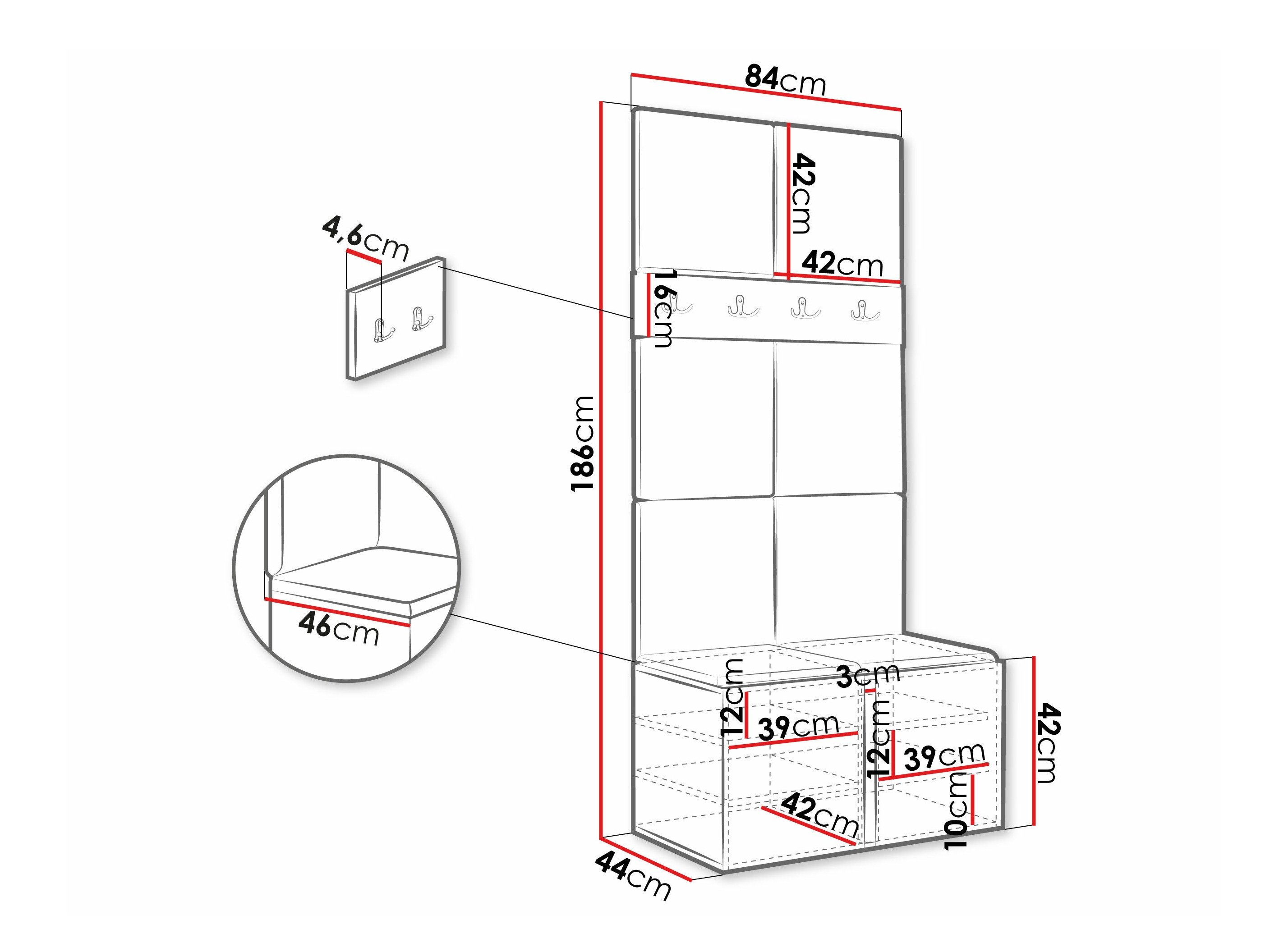 Meuble d'entrée Pinis IV (Graphite)